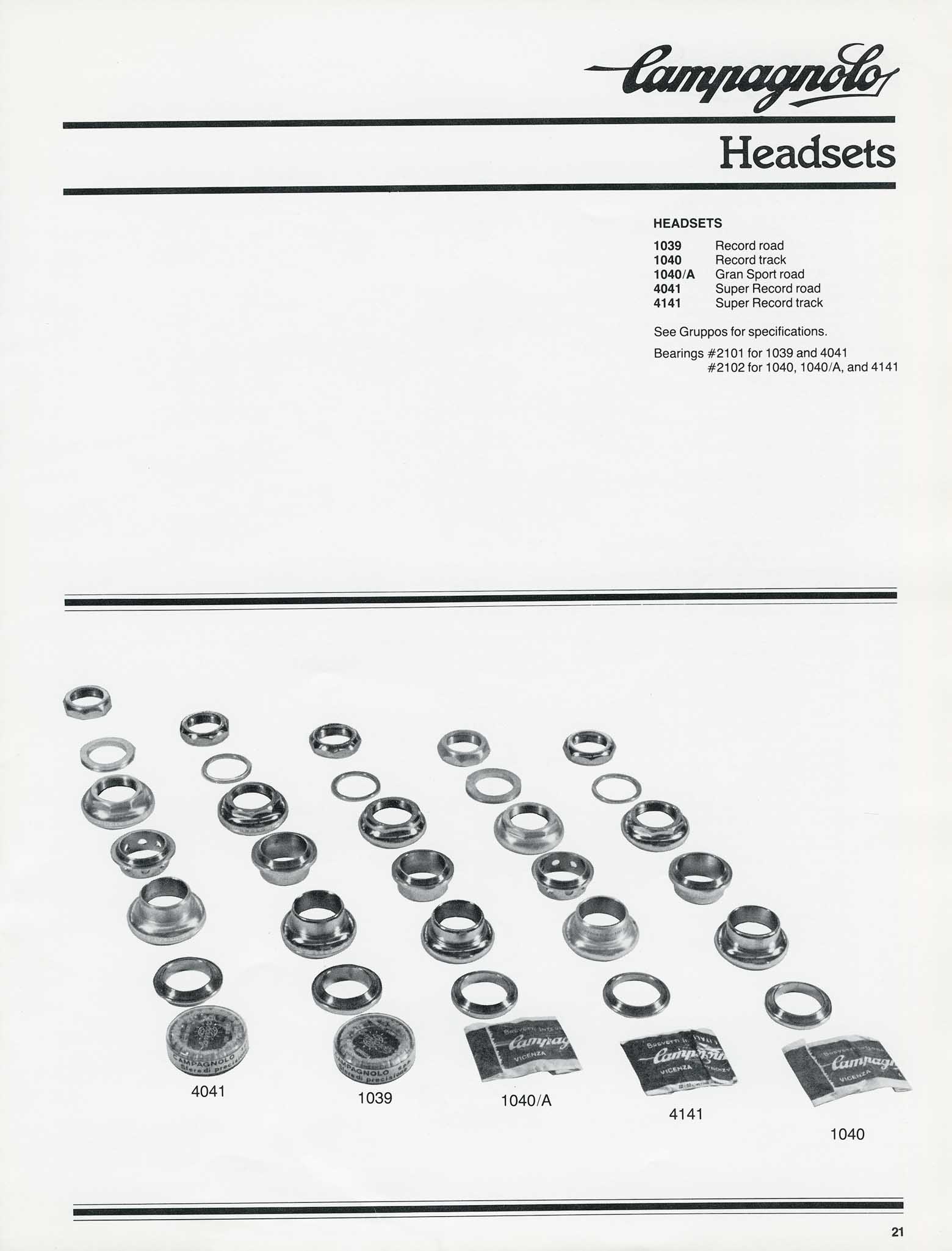 Campagnolo - Bicycle Components 1982 page 21 main image
