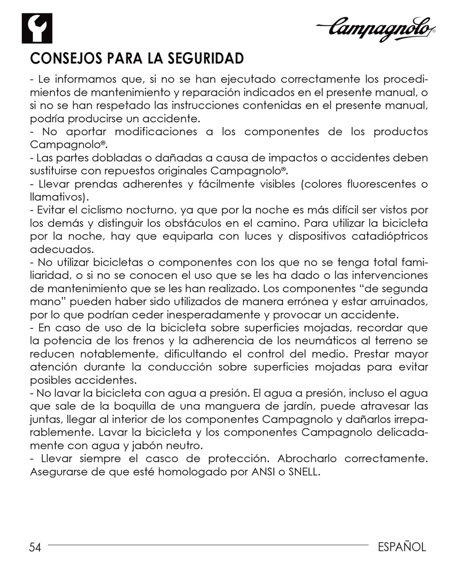 Campagnolo instructions - 7225432 Rear Derailleur ('03/2008') page 054 main image