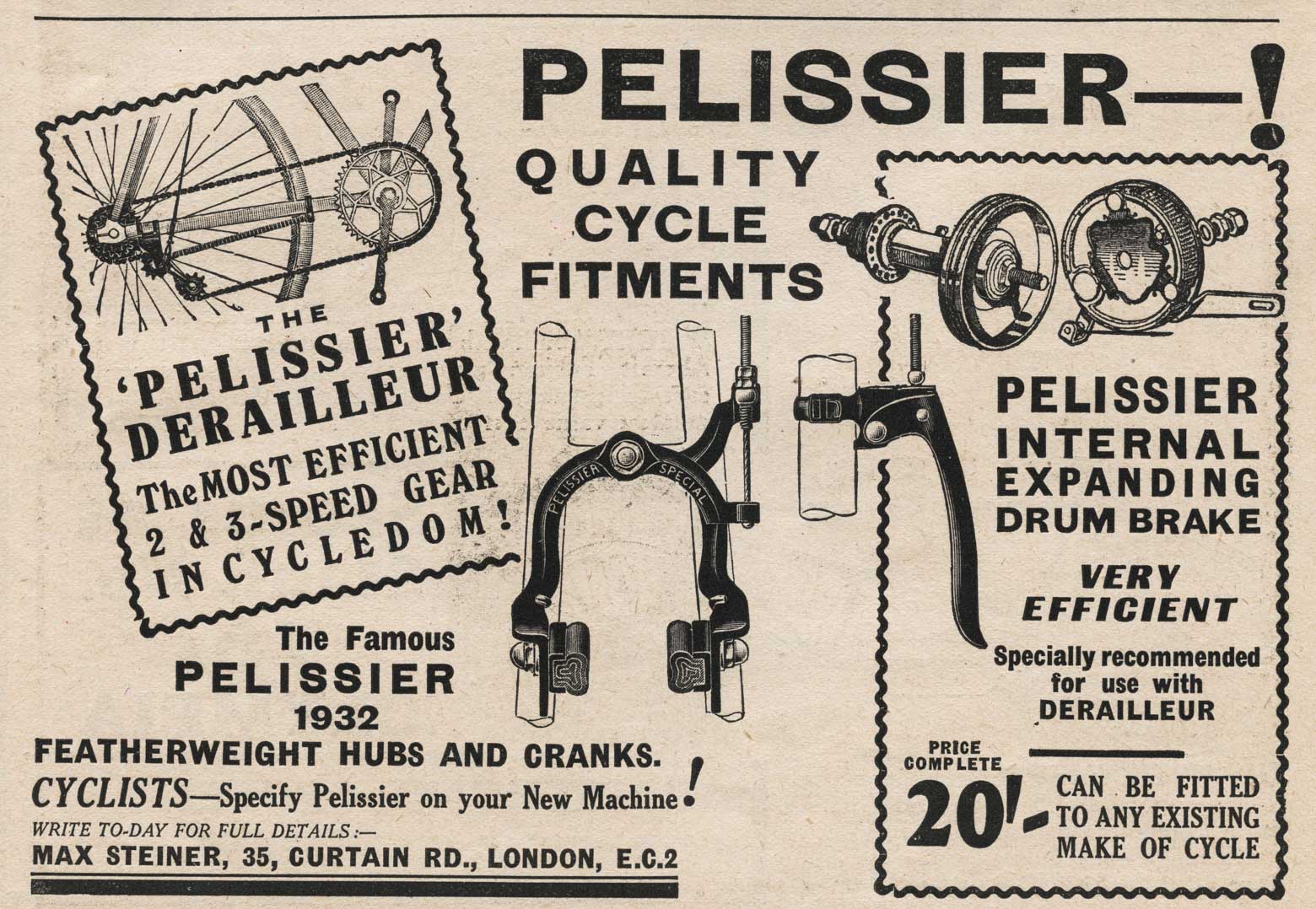 Cycling 1931-12-04 - Pellissier advert main image