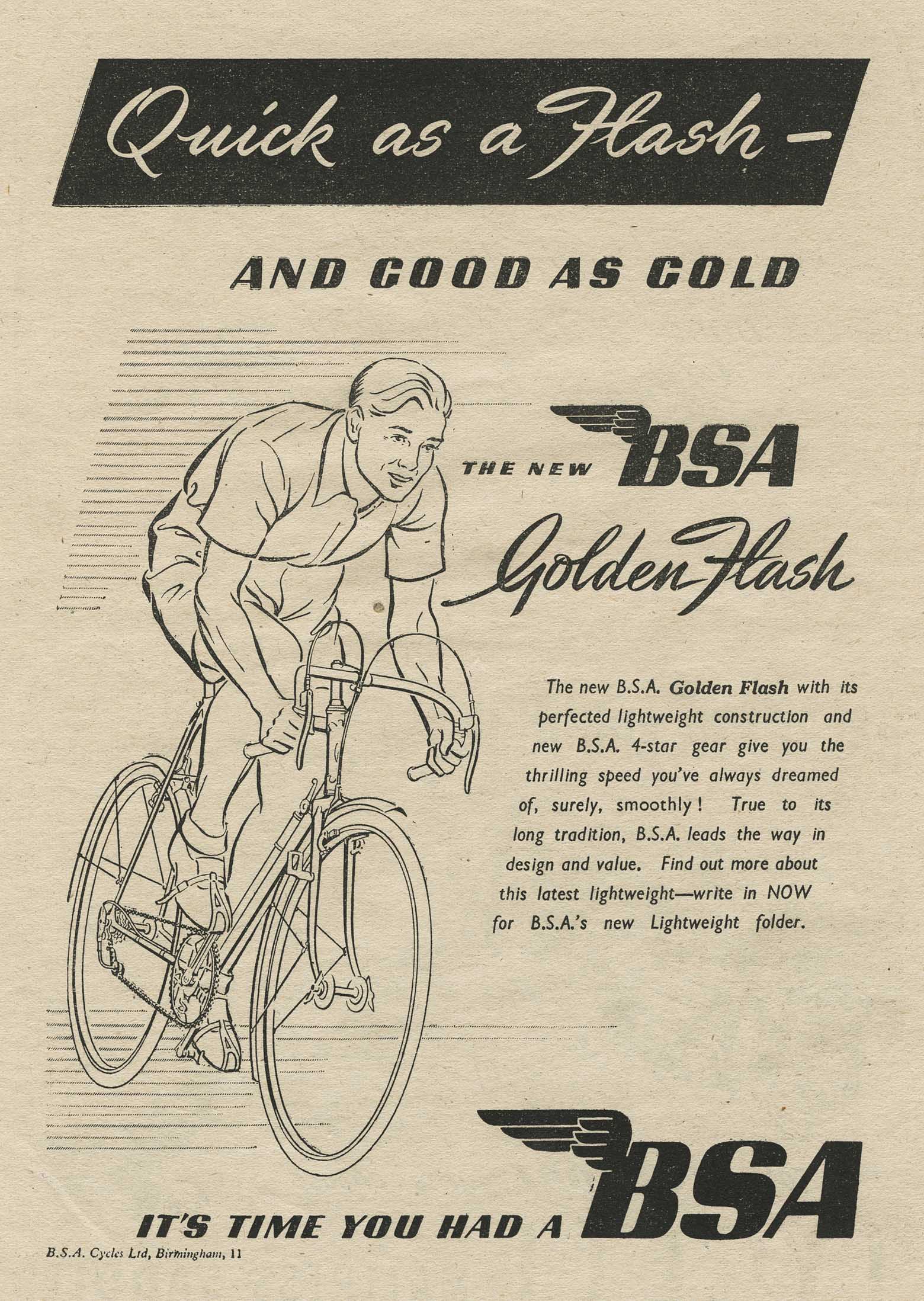 Cycling July 1949 BSA advert main image