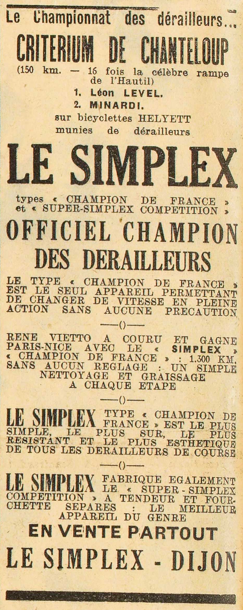 L'Auto 29th April 1935 - Simplex advert main image