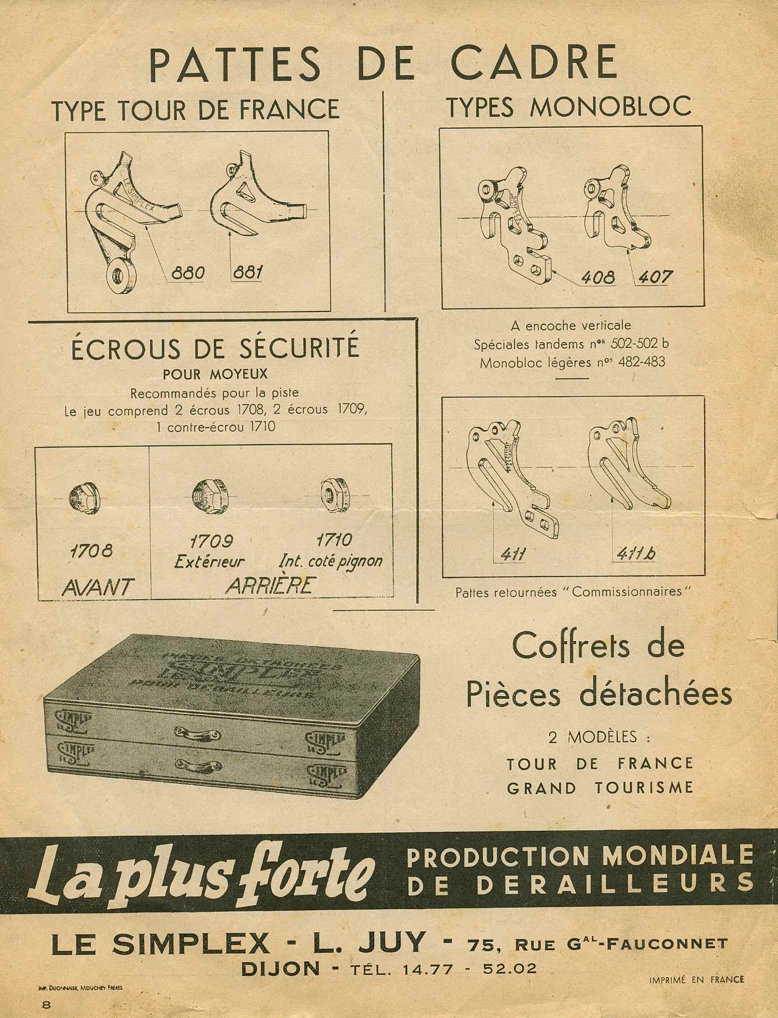 Le Simplex Pieces Detachees 1949-50 page 8 main image