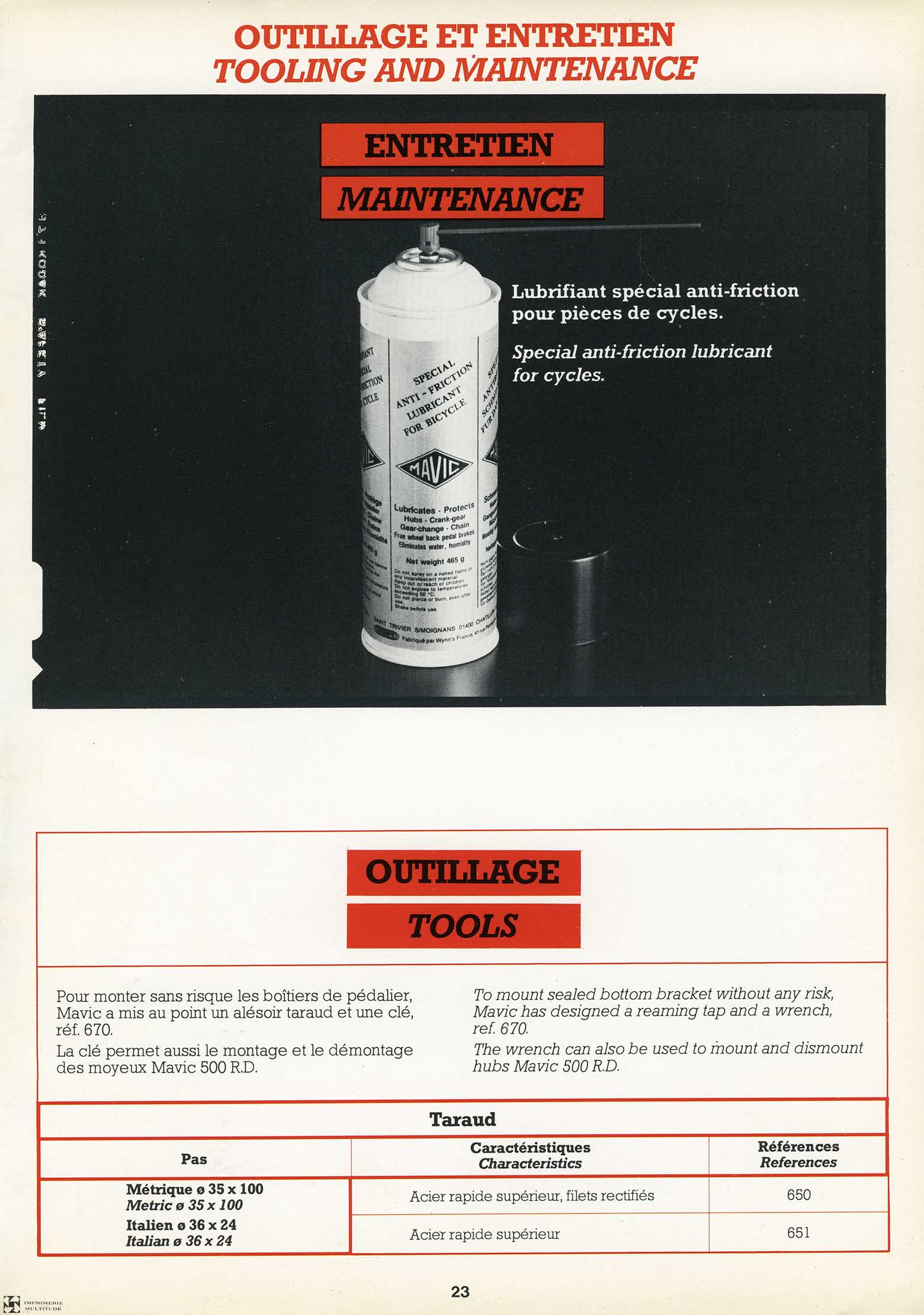 Mavic - Catalogue 1980? page 23 main image