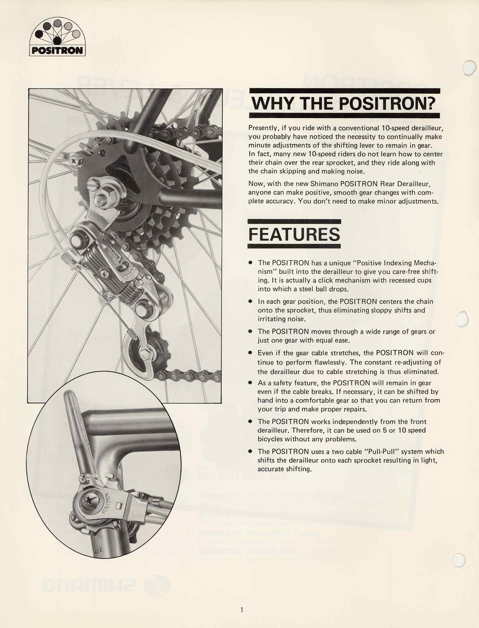 Shimano - Positron instruction manual page 1 main image