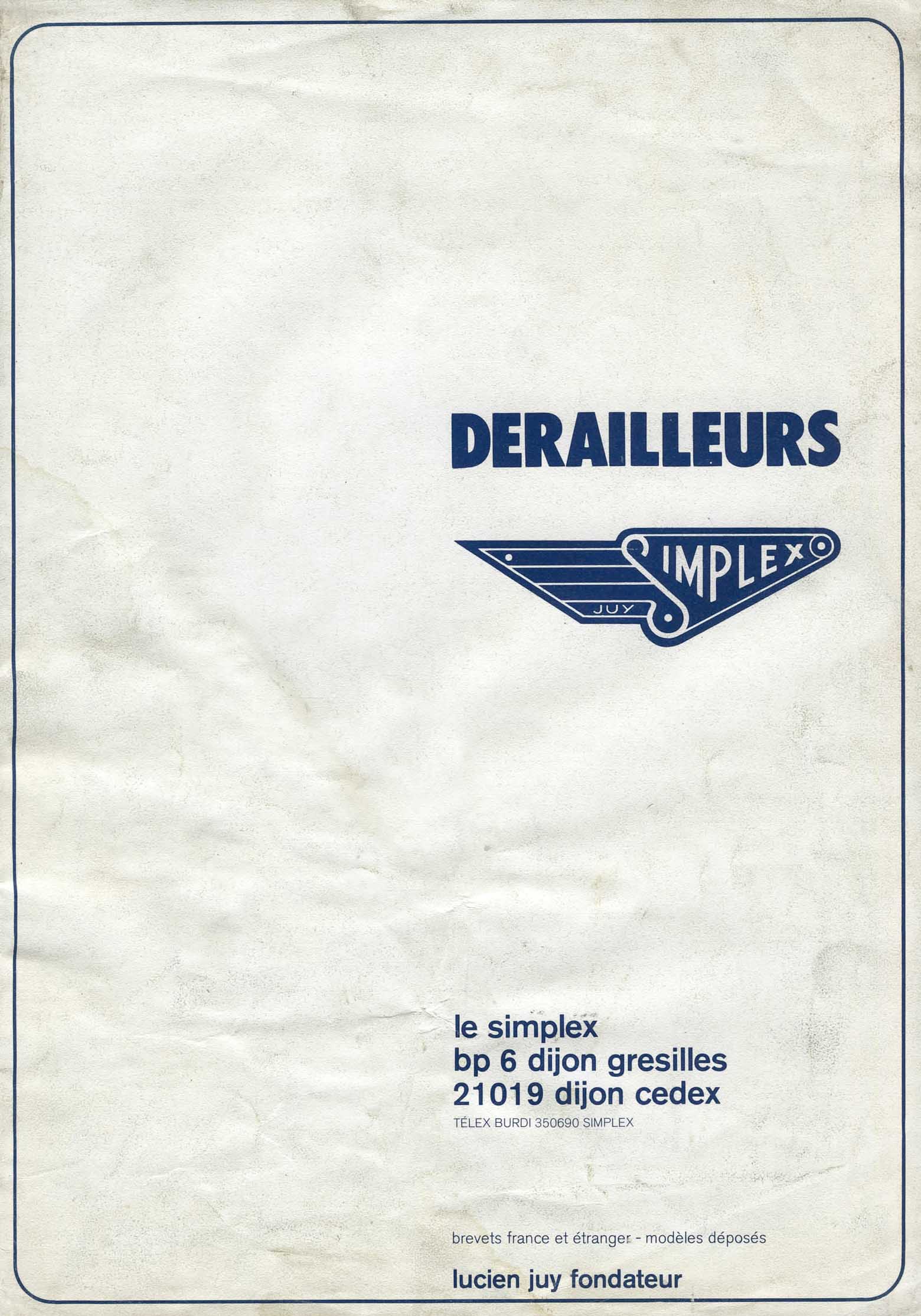 Simplex - Derailleurs 1977 scan 1 main image