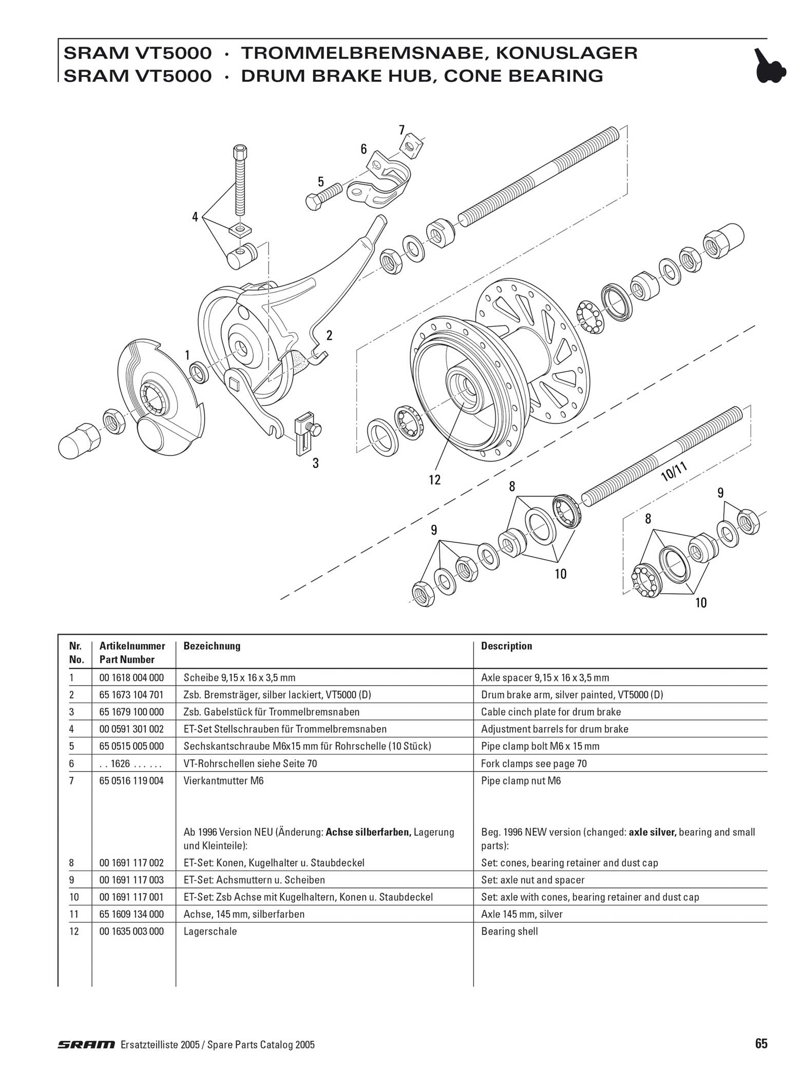 SRAM - Spare Parts Catalog 2005 page 065 main image