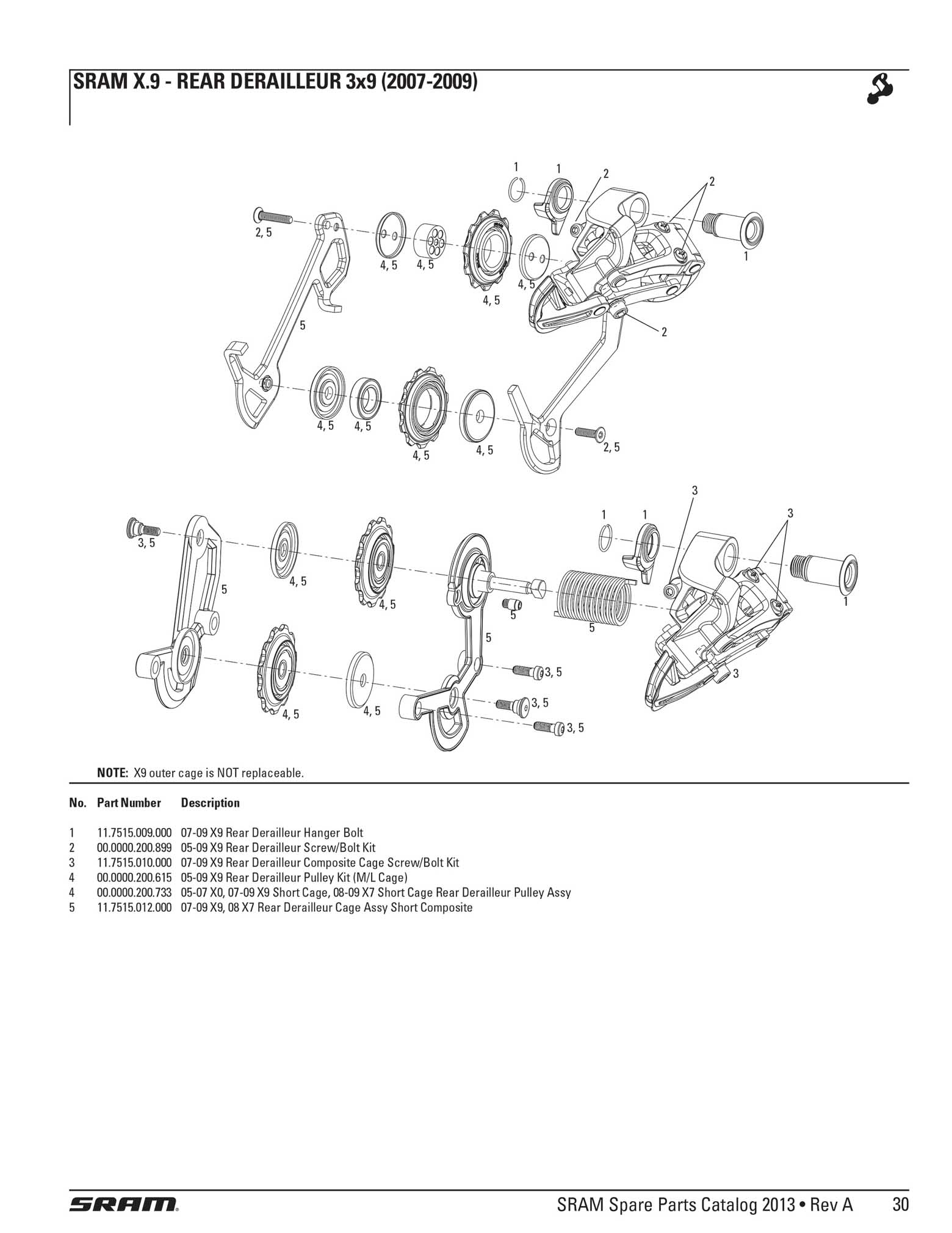 SRAM - Spare Parts Catalog 2013 page 030 main image