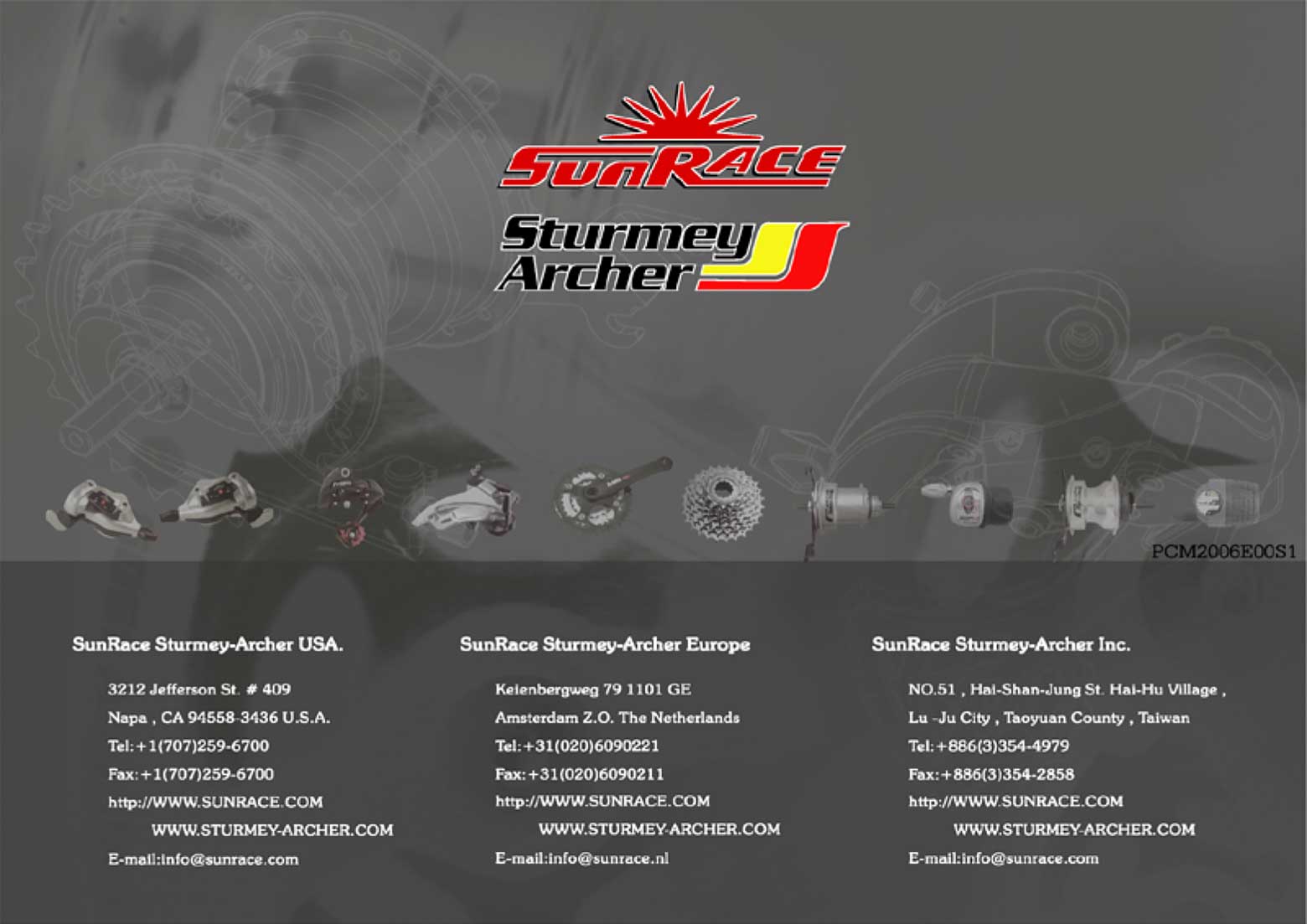 SunRace Product Catalogue 2006-2007 rear cover main image