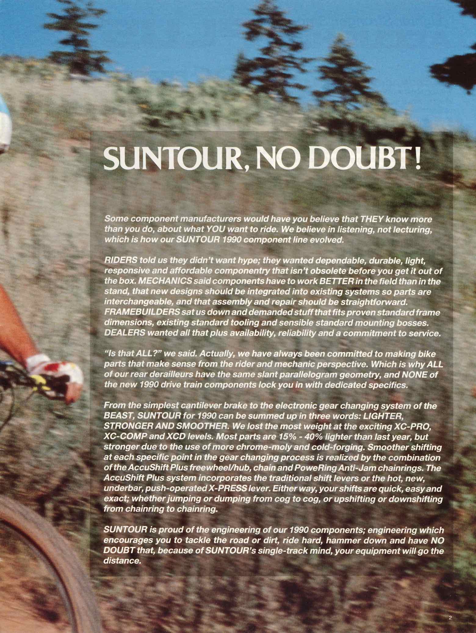 SunTour Bicycle Equipment Catalog 1990 - Page 2 main image