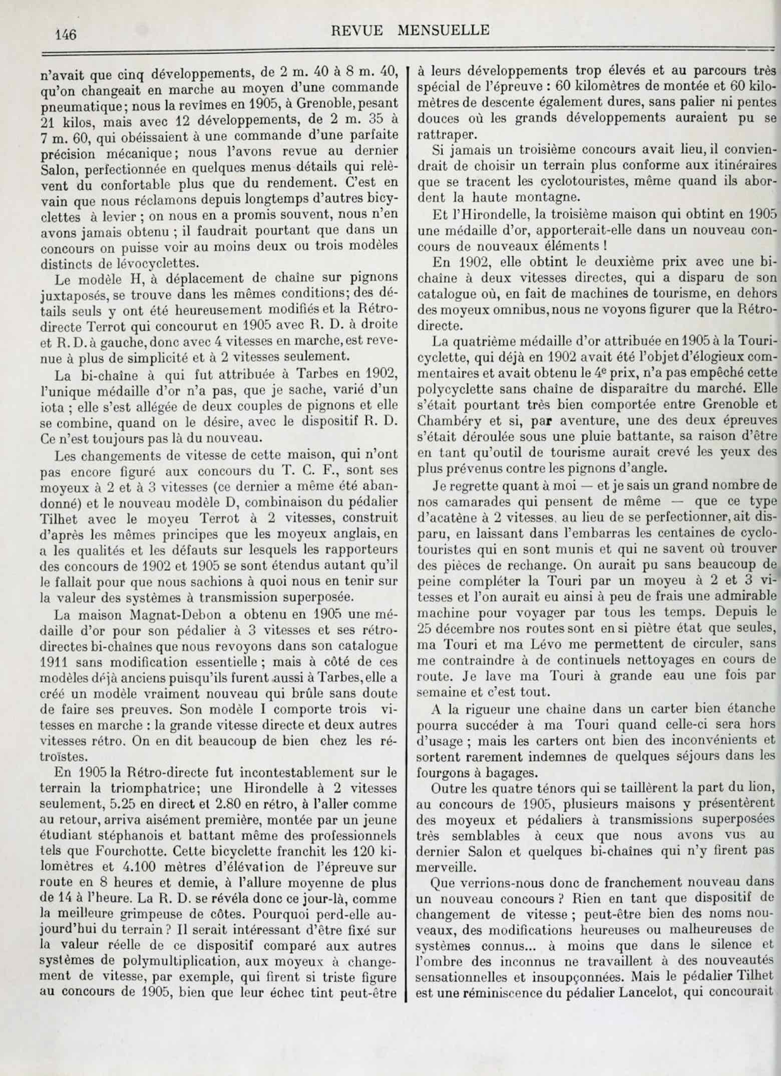 T.C.F. Revue Mensuelle April 1911 - Un Nouveau Concours? scan 2 main image
