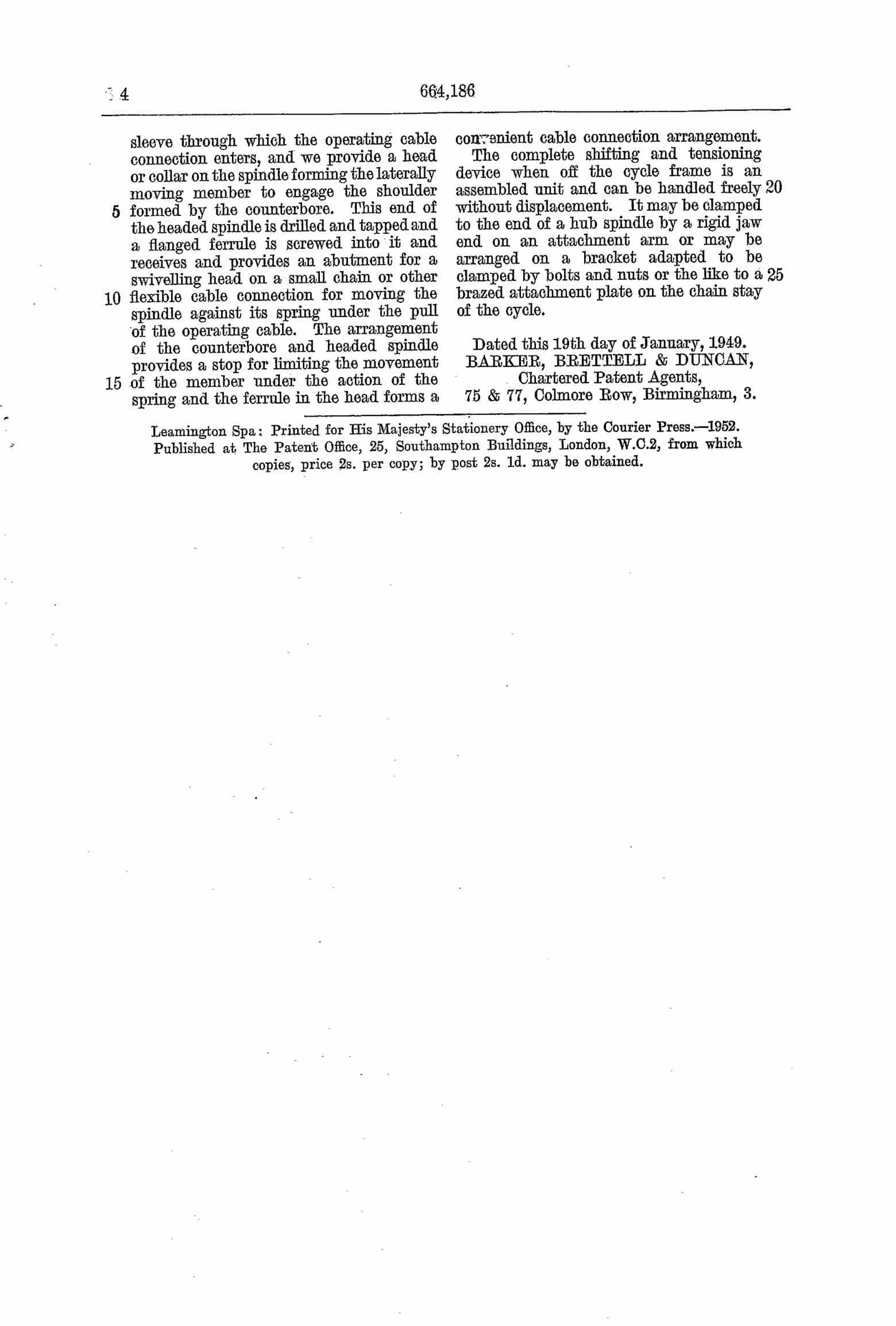 UK Patent 664,186 - Phillips scan 4 main image