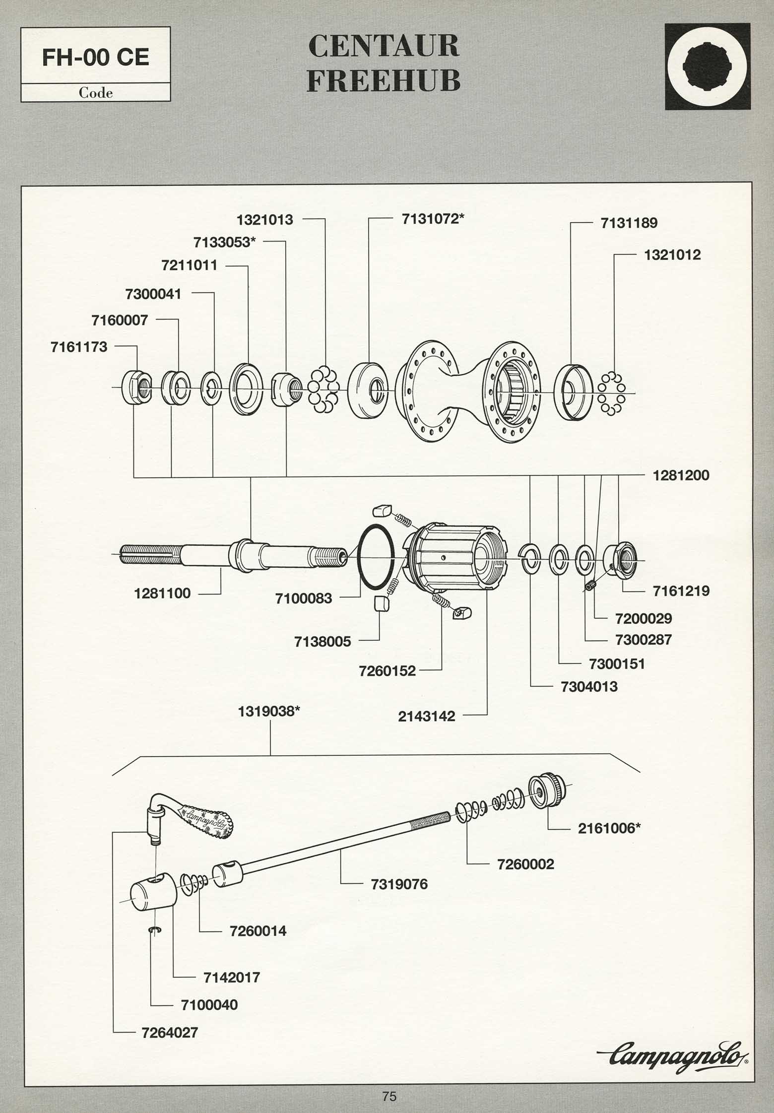 Campagnolo Spare Parts Catalogue - 1993 Product Range page 075 main image