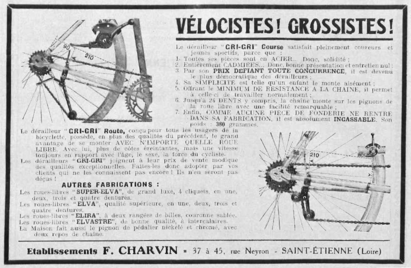 L'Industrie des Cycles et Automobiles March 1936 - Charvin advert main image
