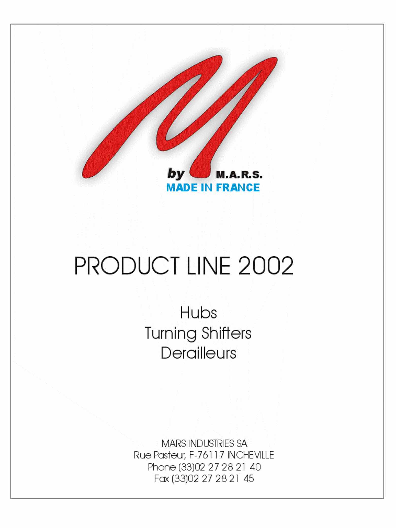 MARS Product Line - 2002 front cover main image