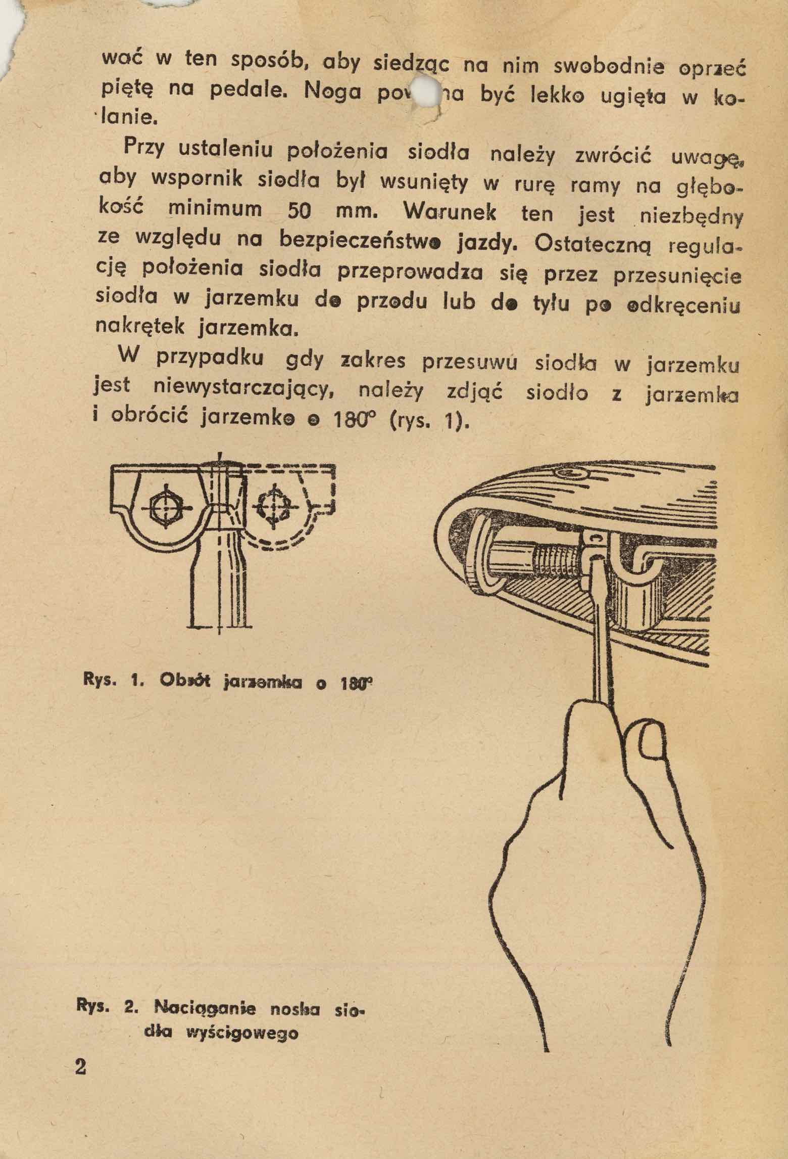 Romet - Instrukcja Obslugi Rowerow 1974 page 2 main image