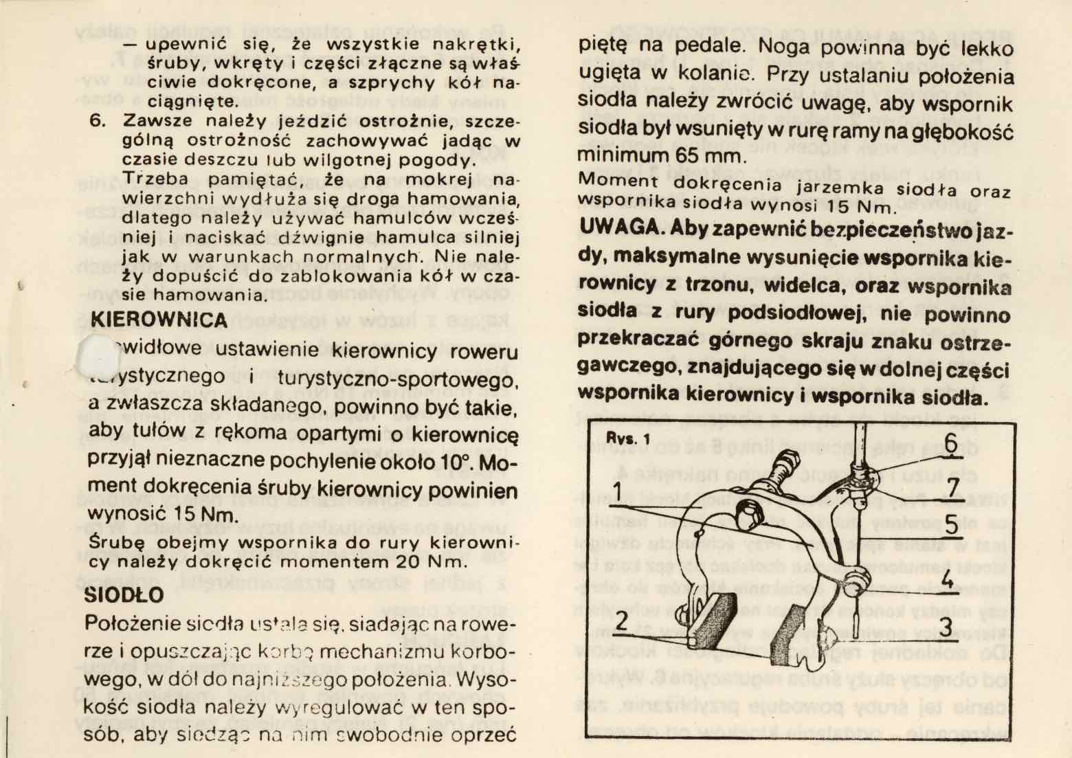 Romet - Instrukcja Obslugi Rowerow 1988 scan 3 main image