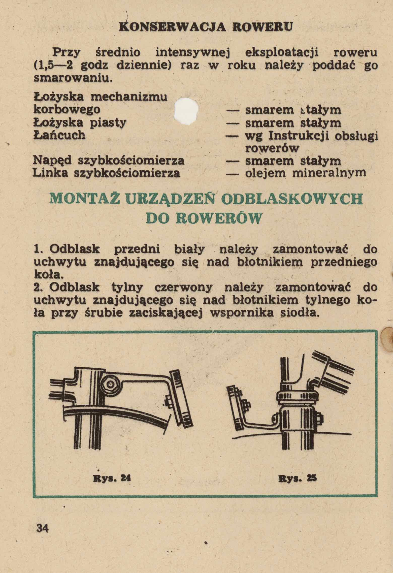 Romet - Rowery Instrukcja Obslugi 1977 page 34 main image