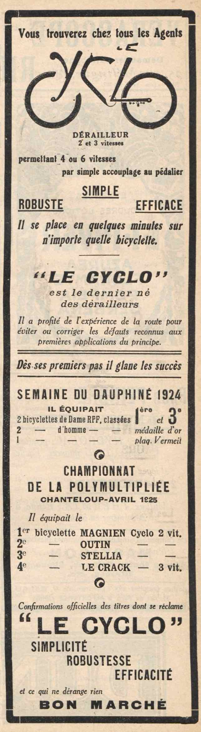 T.C.F. Revue Mensuelle June 1925 - Cyclo advert main image
