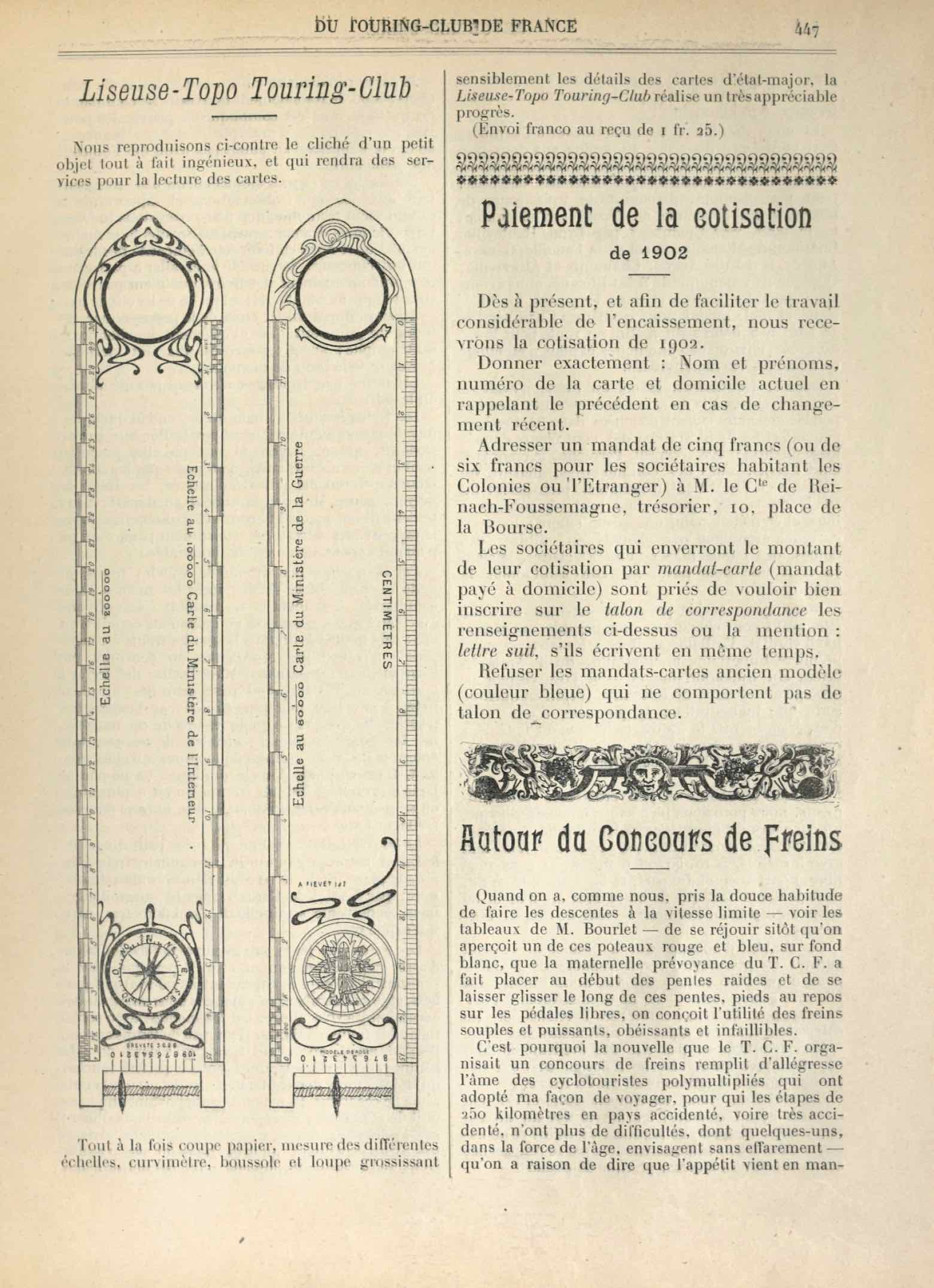T.C.F. Revue Mensuelle October 1901 - Autour du Concours de Freins scan 1 main image
