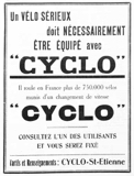 L'Industrie des Cycles et Automobiles March 1938 - Cyclo advert thumbnail