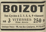 T.C.F. Revue Mensuelle January 1913 - Boizot advert thumbnail