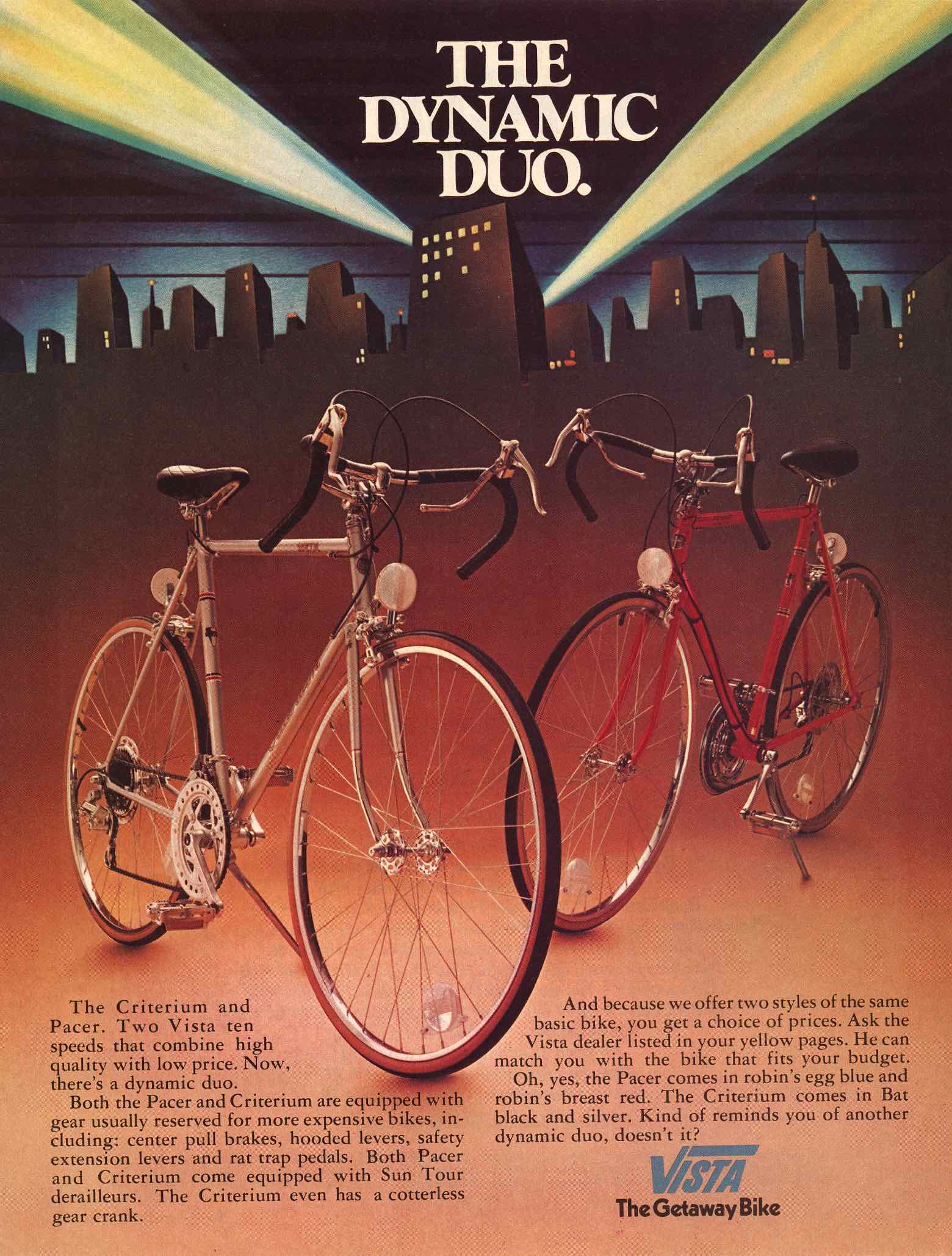 Bicycling 1977 - Vista advert main image