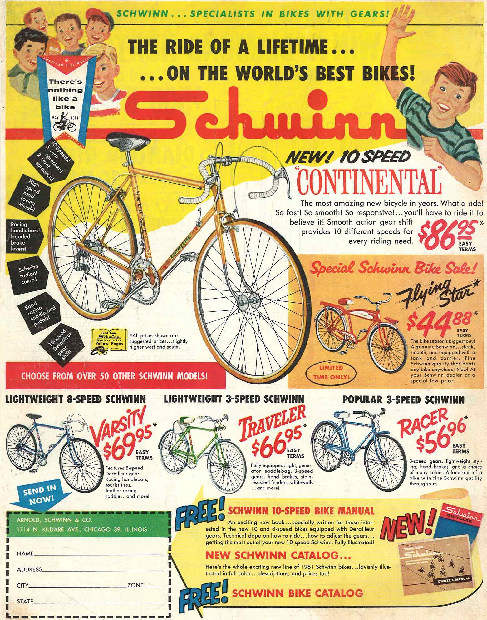 Boys Life 1961 - Schwinn advert main image