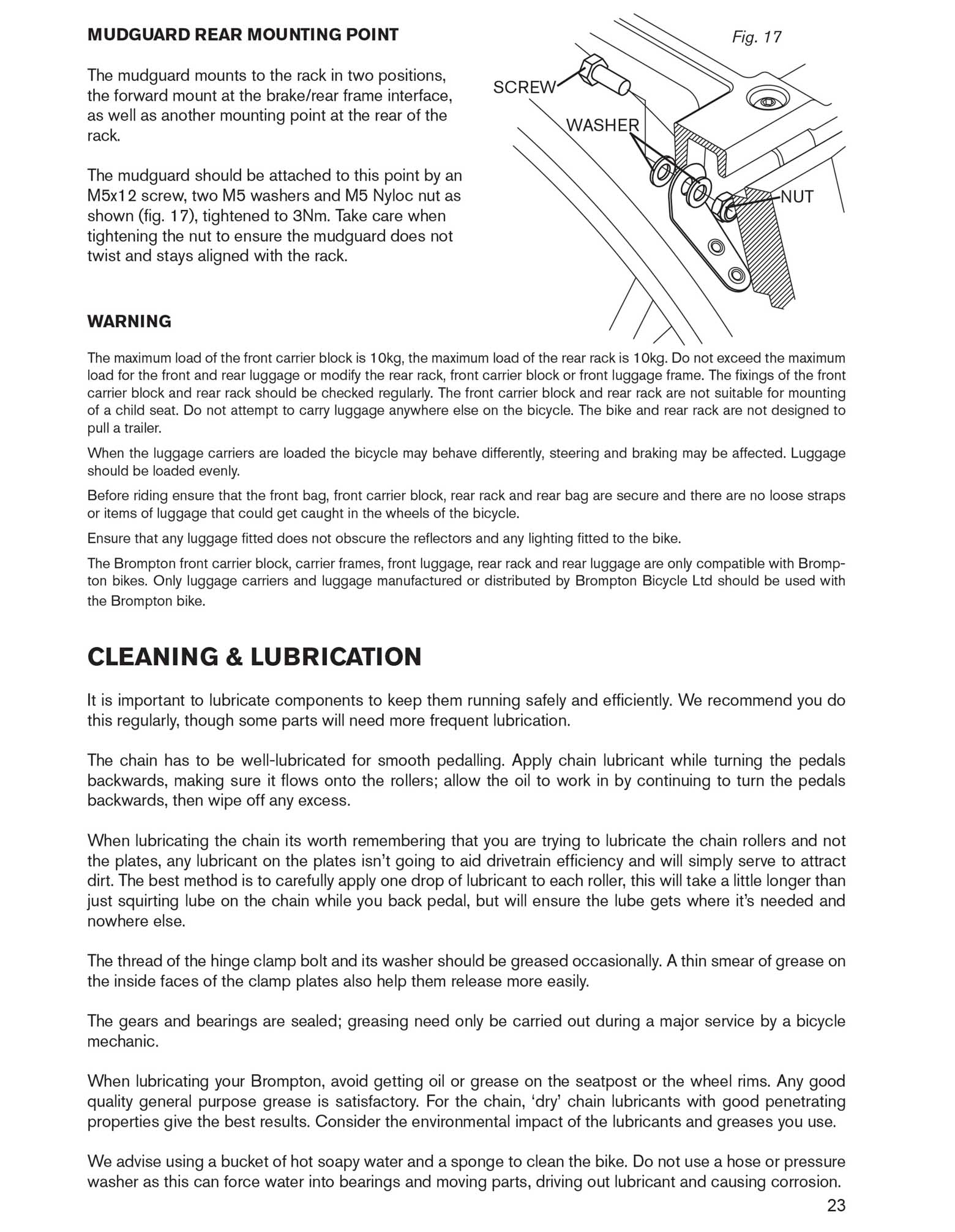 Brompton - Owners Manual 2017 page 23 main image