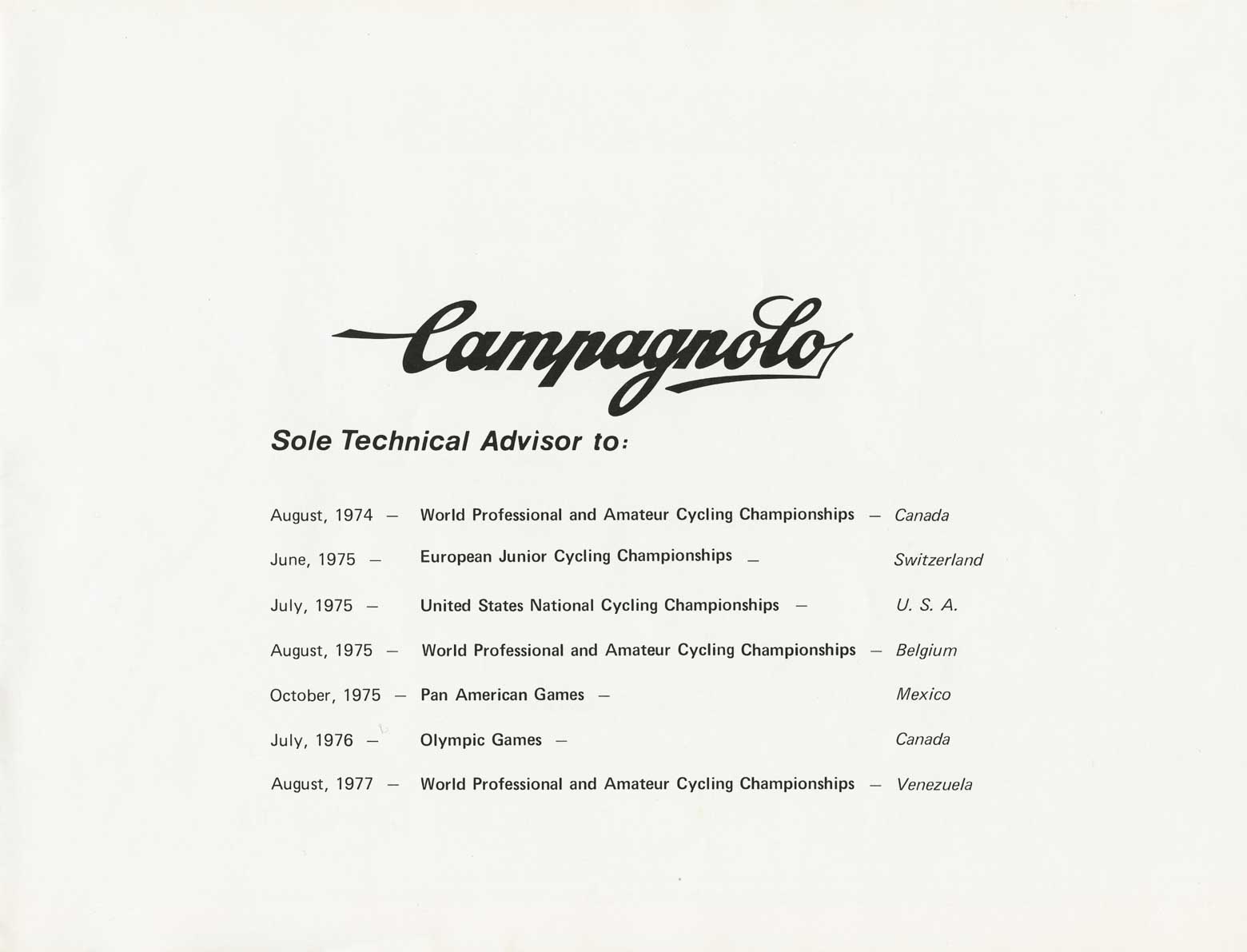 Campagnolo - Catalog 17a fly sheet 01 main image