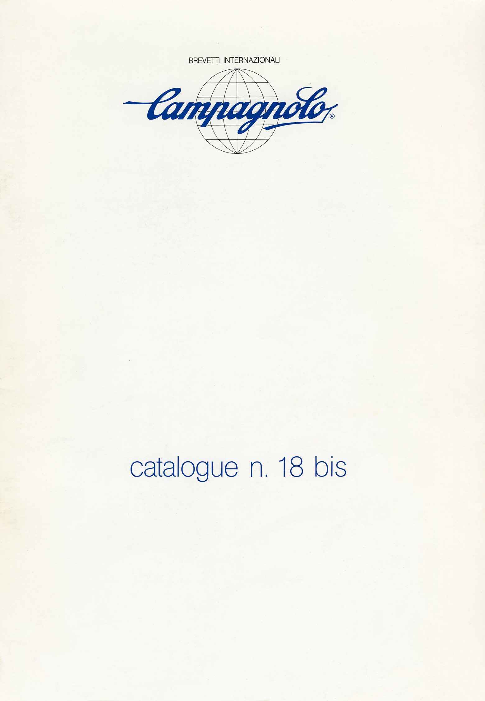 Campagnolo - catalogue n. 18 bis page 01 main image