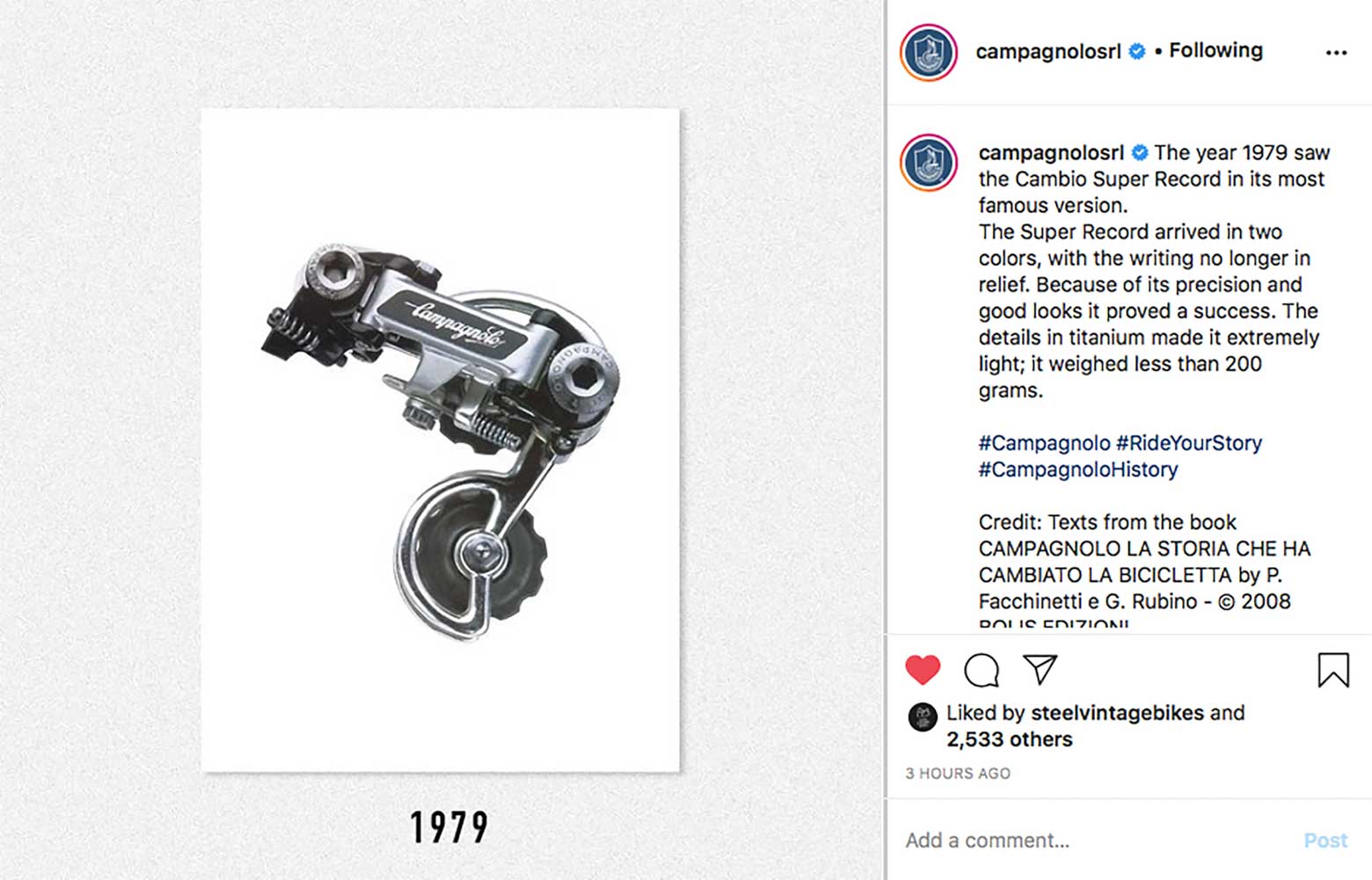 Campagnolo - Instagram history image 11 main image