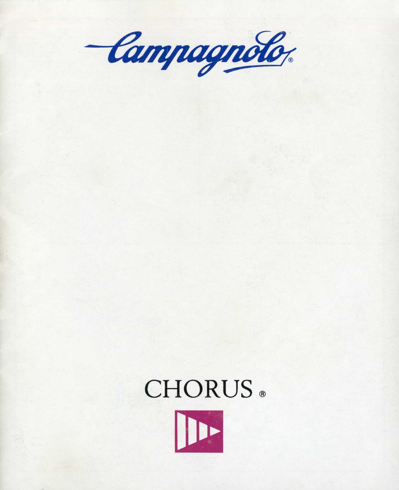 Campagnolo Chorus C010 instructions scan 01 main image