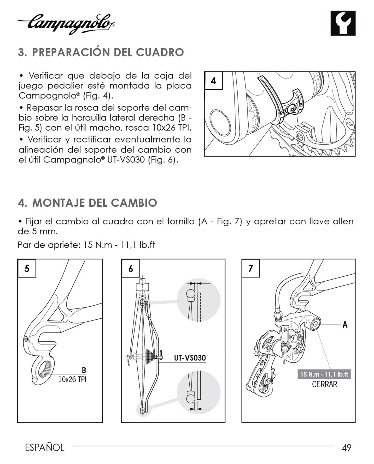 Campagnolo instructions - 7225195 Rear Derailleur ('06/2006') page 049 main image
