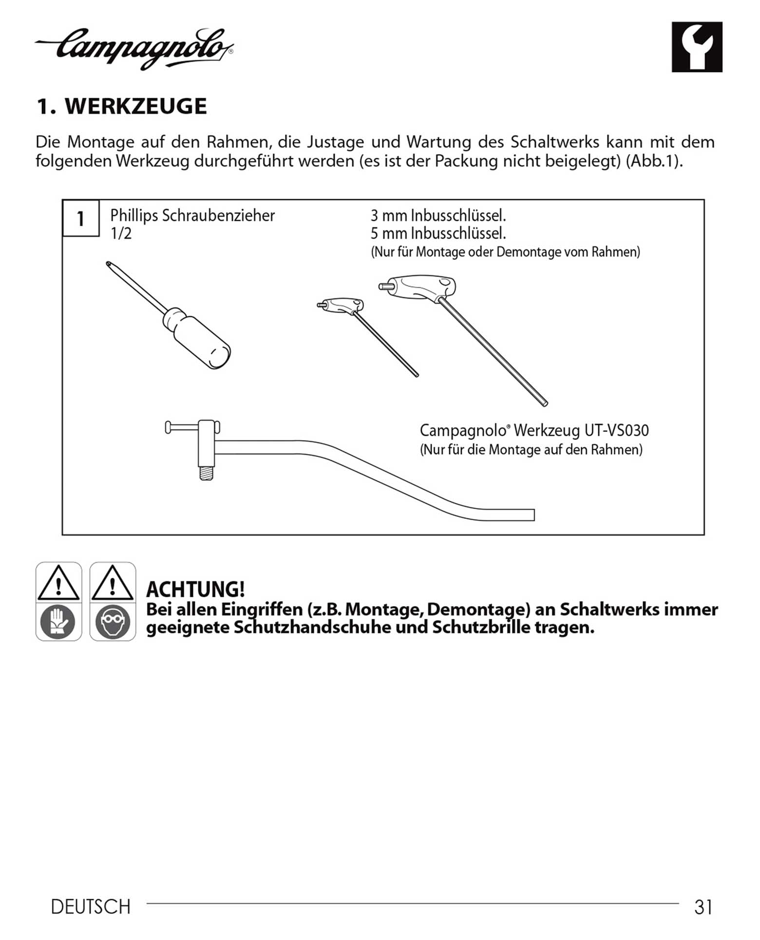 Campagnolo instructions - 7225475 Rear Derailleur ('12/2009') page 031 main image