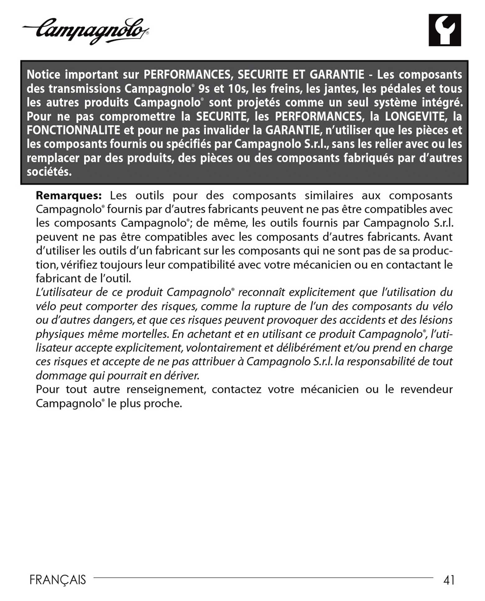 Campagnolo instructions - 7225475 Rear Derailleur ('12/2009') page 041 main image