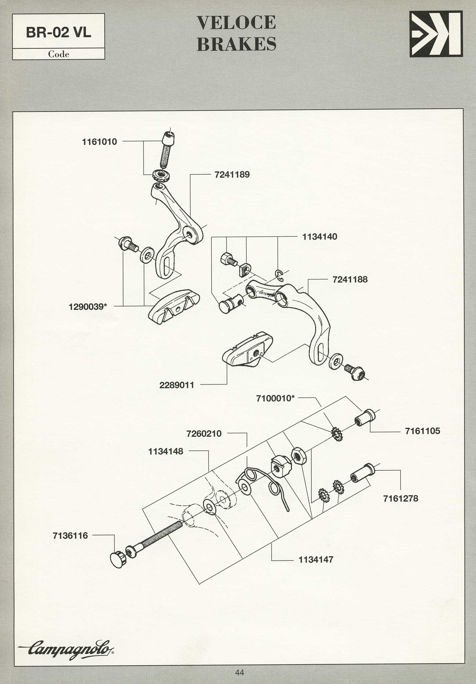 Campagnolo Spare Parts Catalogue - 1993 Product Range page 044 main image