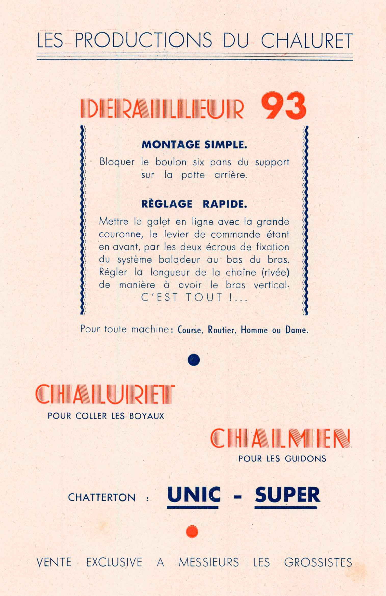 Chaluret flyer - 1950? scan 2 main image