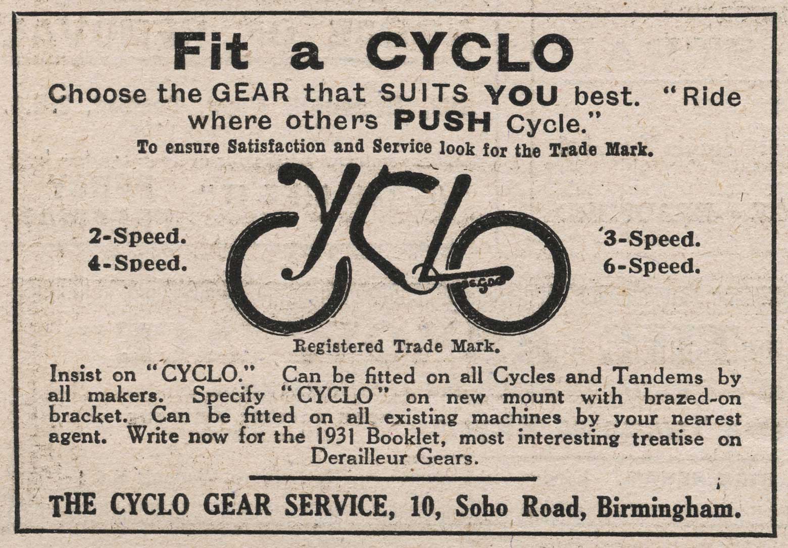 Cycling 1931-03-27 - Cyclo advert main image