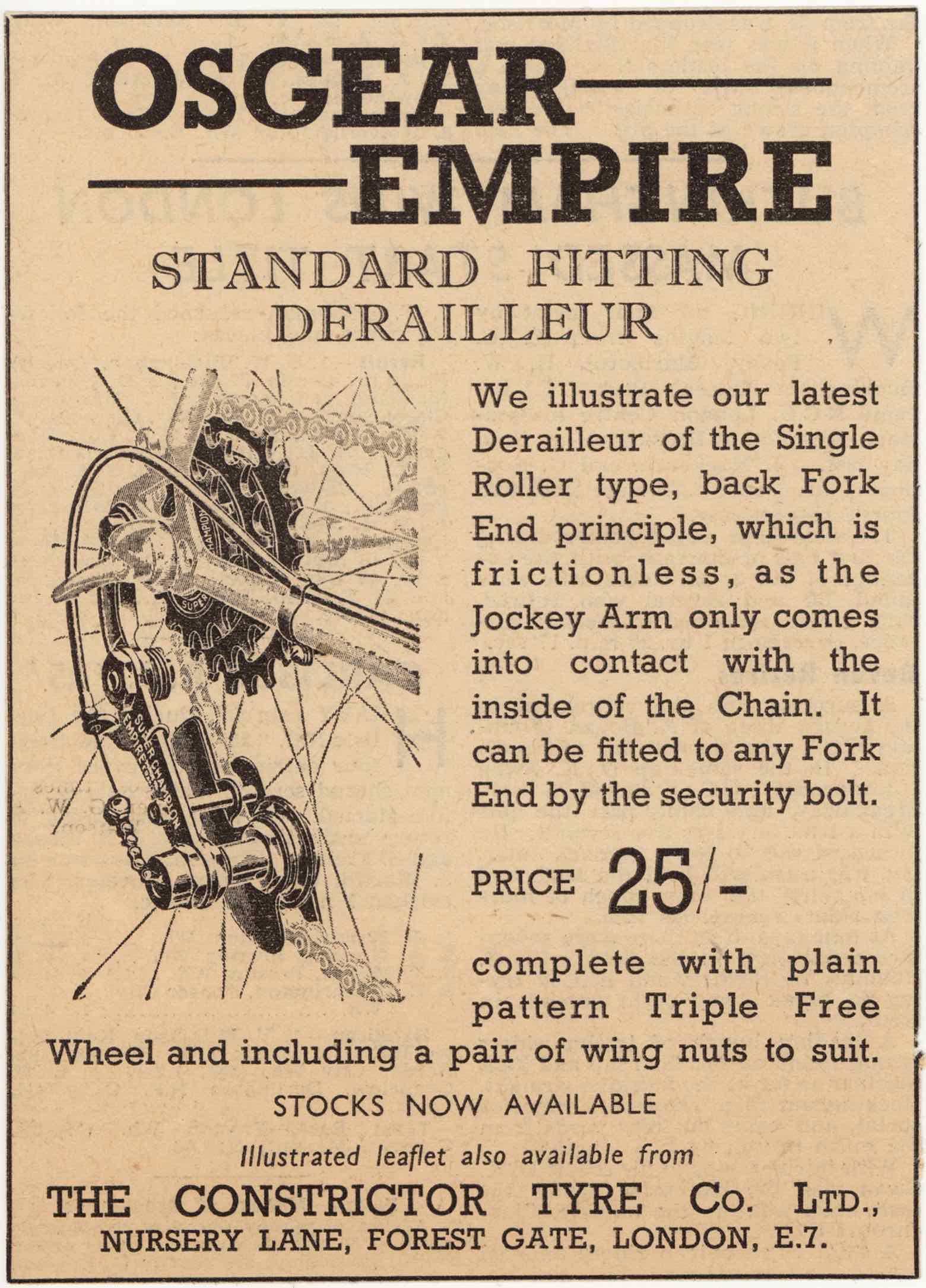 Cycling 1939 - Osgear advert (1st style) main image