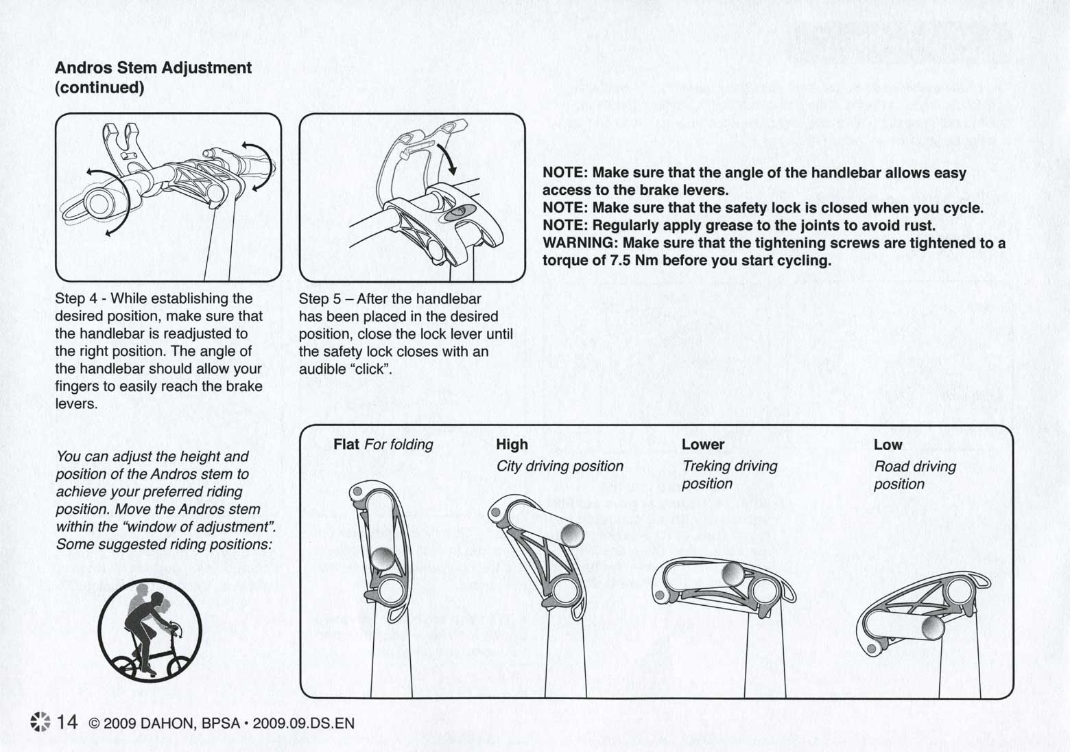 Dahon - Service Instructions 2009 page 14 main image