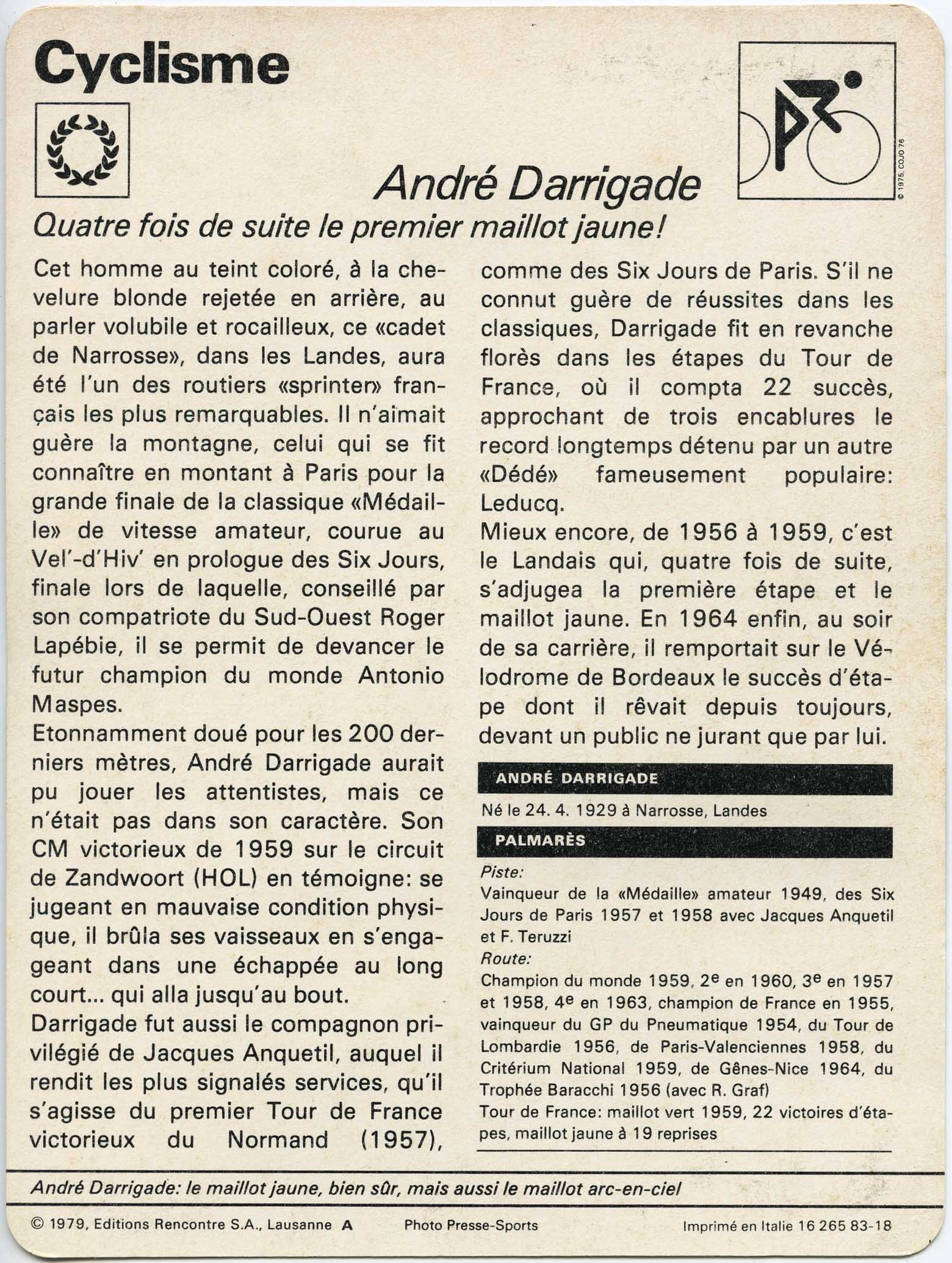 Editions Rencontre - Andre Darrigade scan 2 main image