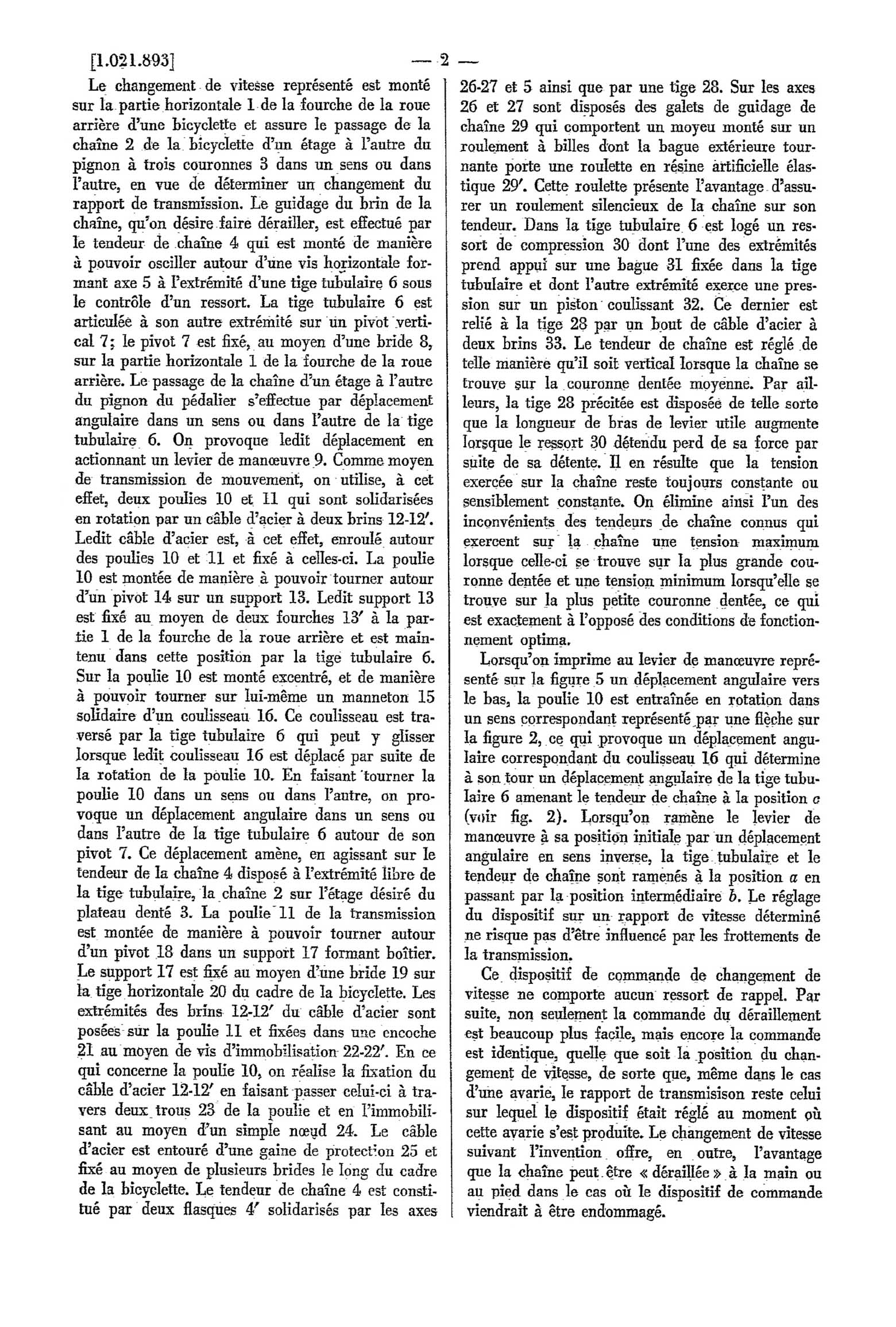 French Patent 1,021,893 - Vittoria scan 2 main image