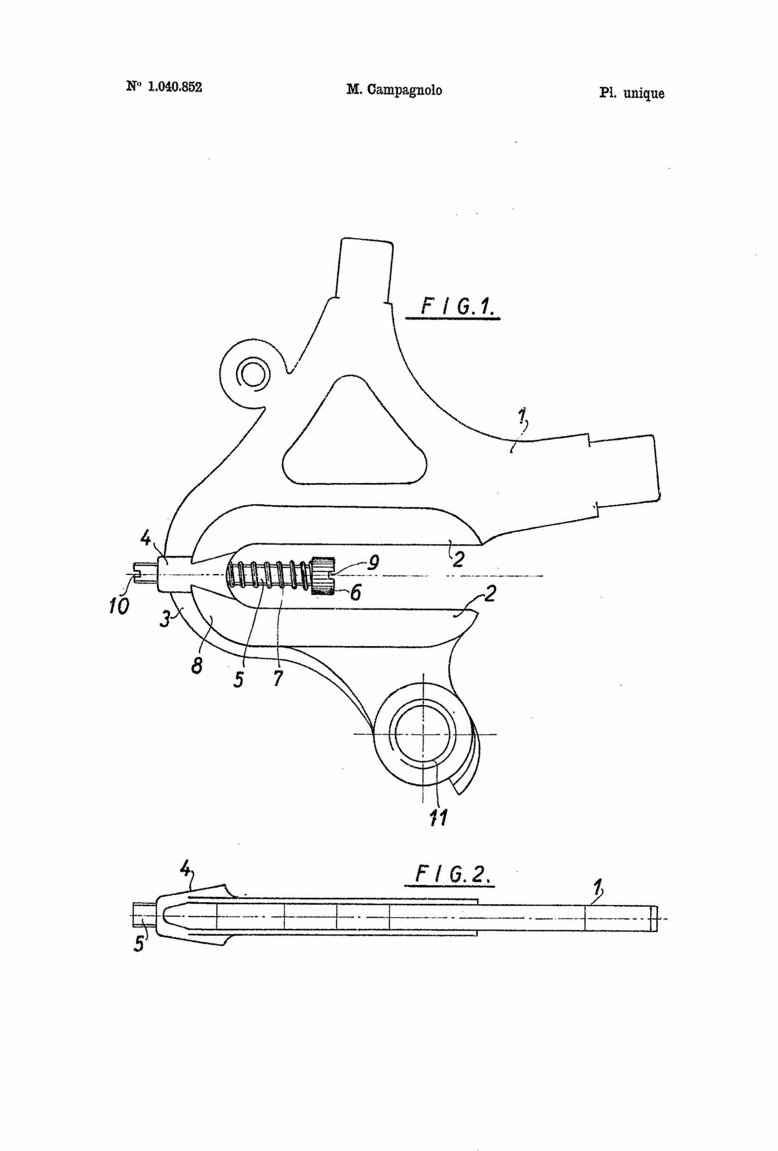 French Patent 1,040,852 - Campagnolo scan 3 main image