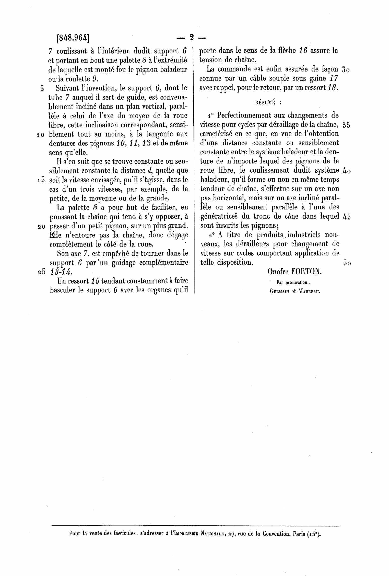 French Patent 848,964 - Ideal scan 2 main image