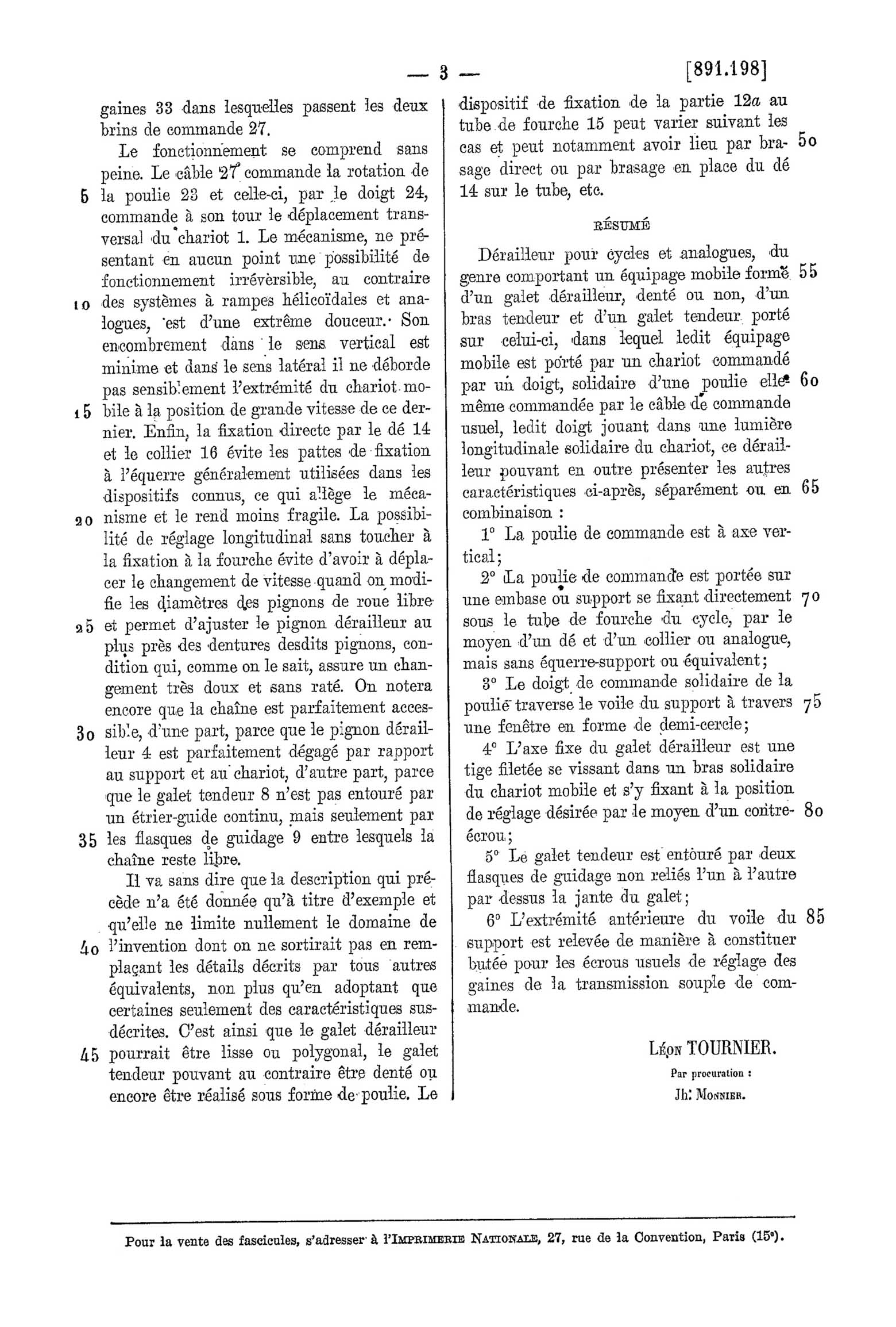 French Patent 891,198 - CMP Samson scan 3 main image