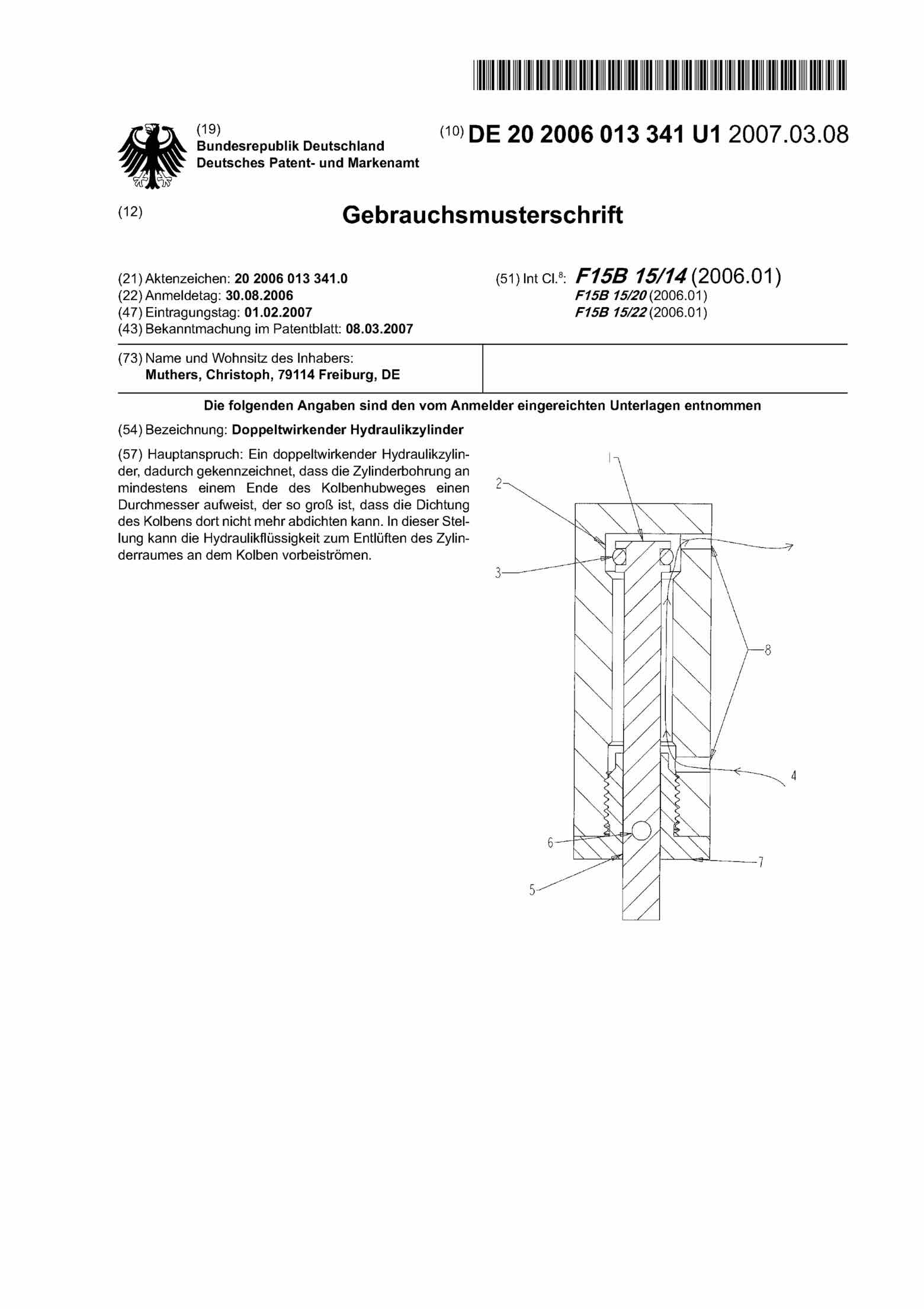 German Patent 20 2006 013 341 - 5Rot scan 1 main image