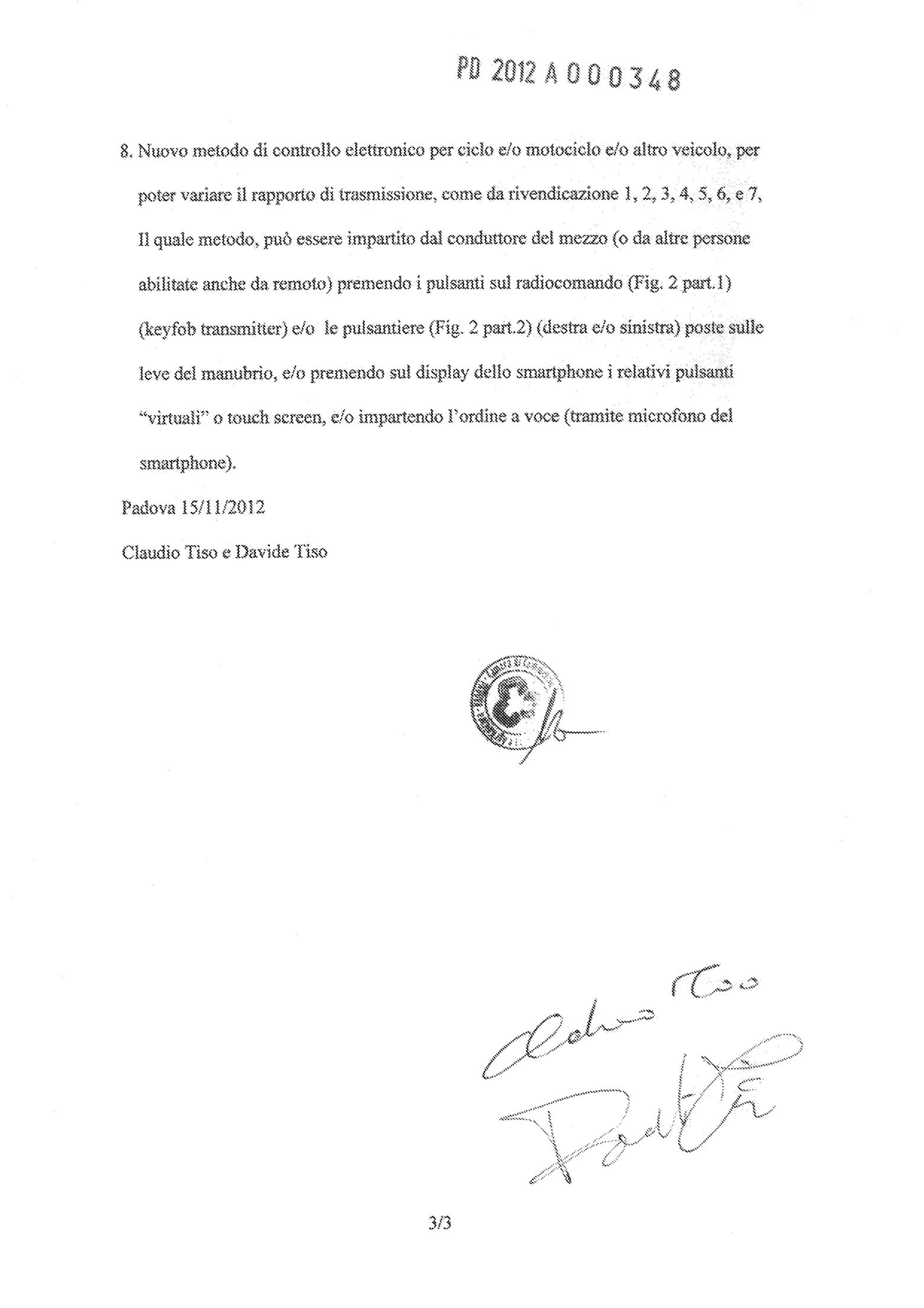 Italian Patent 2012 A000348 - Tiso main scan 09 image