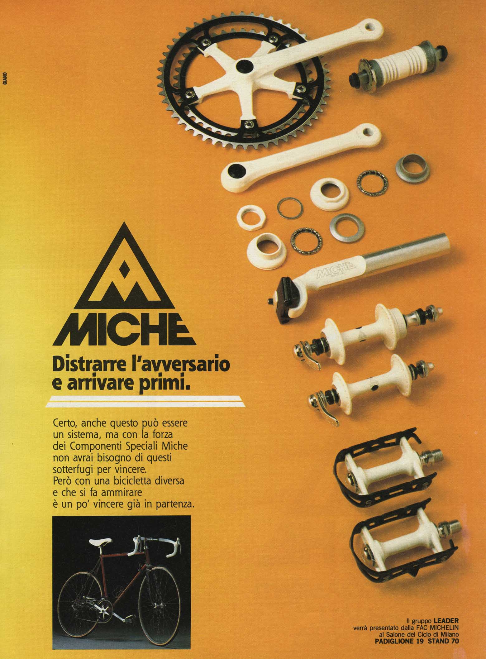 La Bicicletta Guida 1985 November - Miche advertorial scan 01 main image