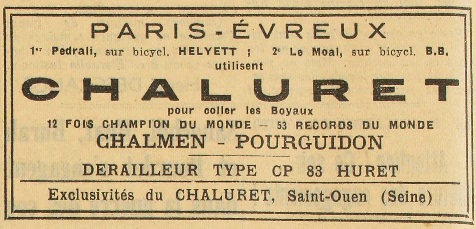 L'Auto 19th April 1938 - Chaluret advert main image