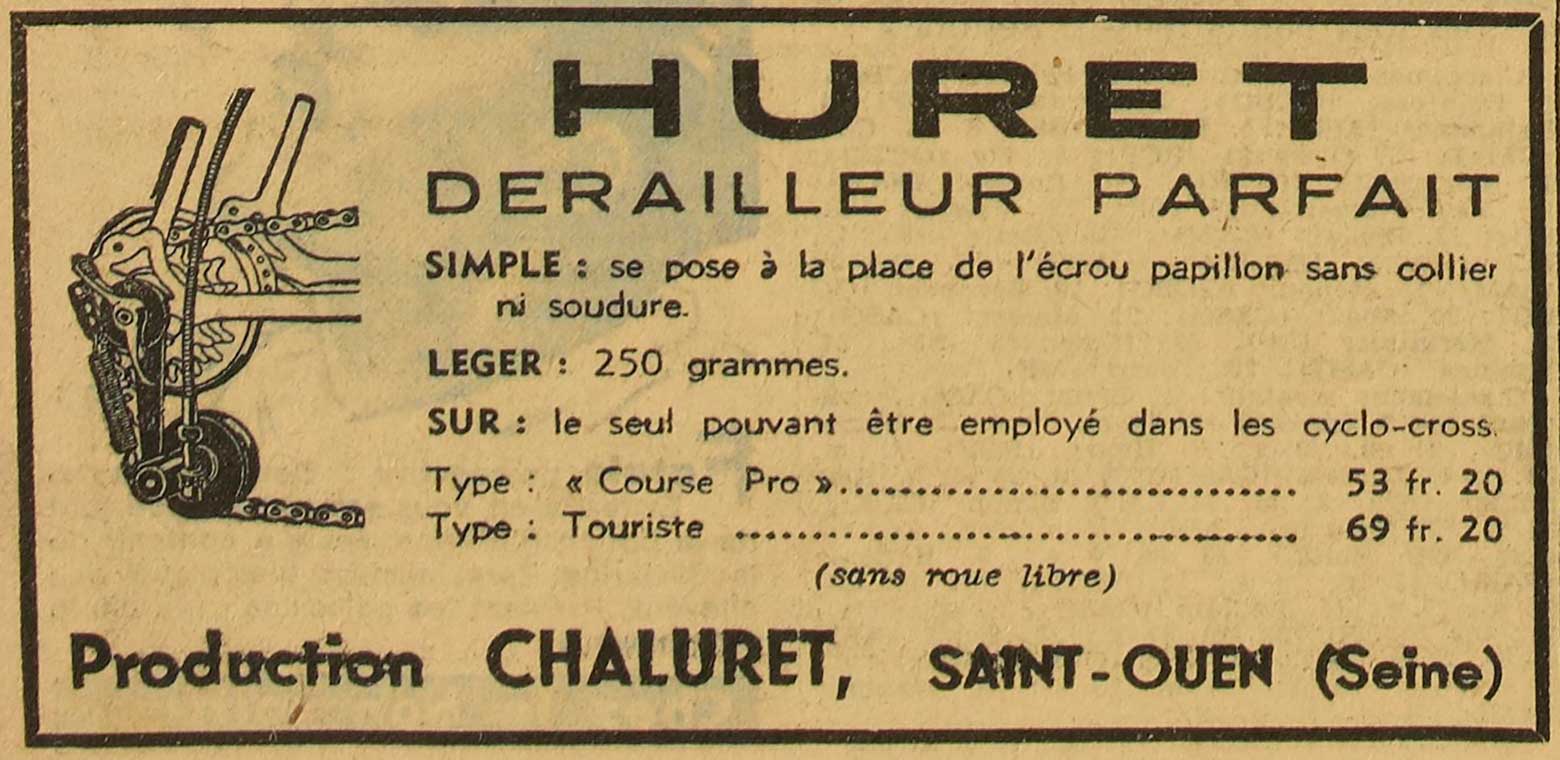 L'Auto 5th April 1937 - Huret advert main image